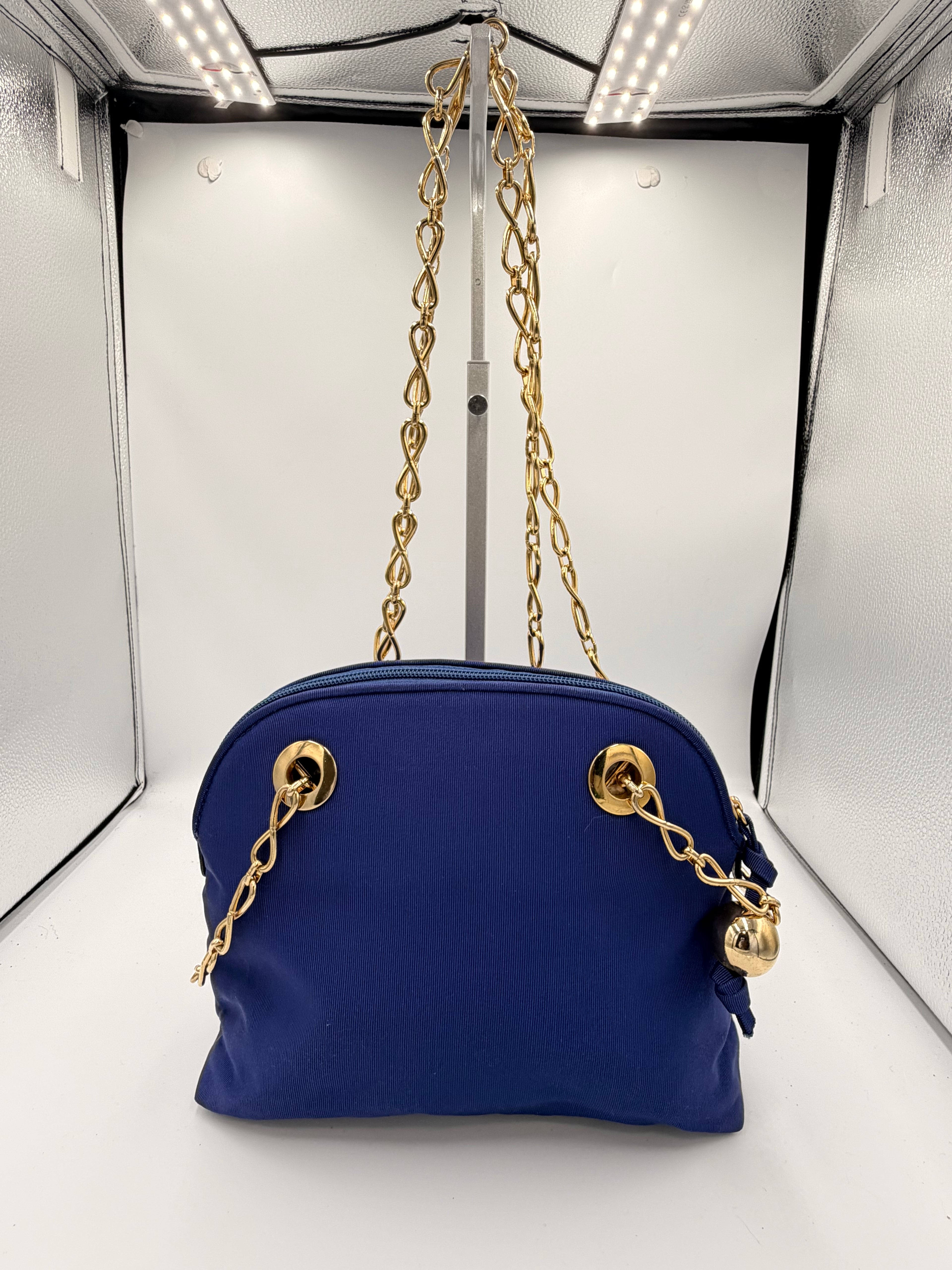 Fendi Royal Blue Chain Shoulder Bag
