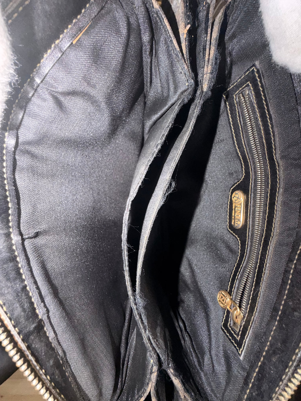 Fendi Pequin Striped Messenger Crossbody Bag
