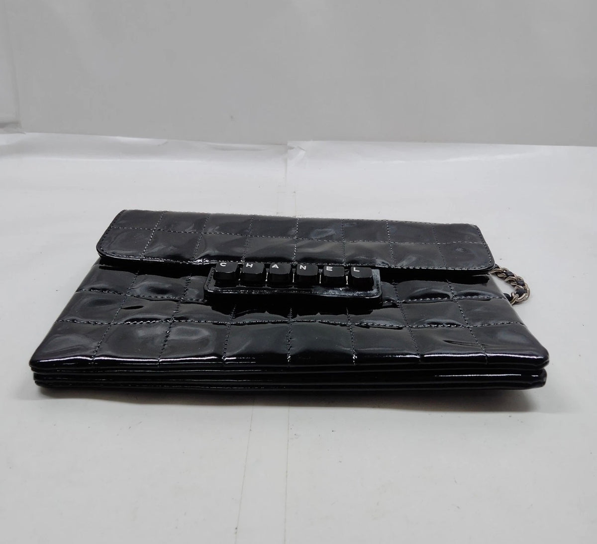 Chanel Digital Patent Leather Chocolate Bar Chain Shoulder Bag