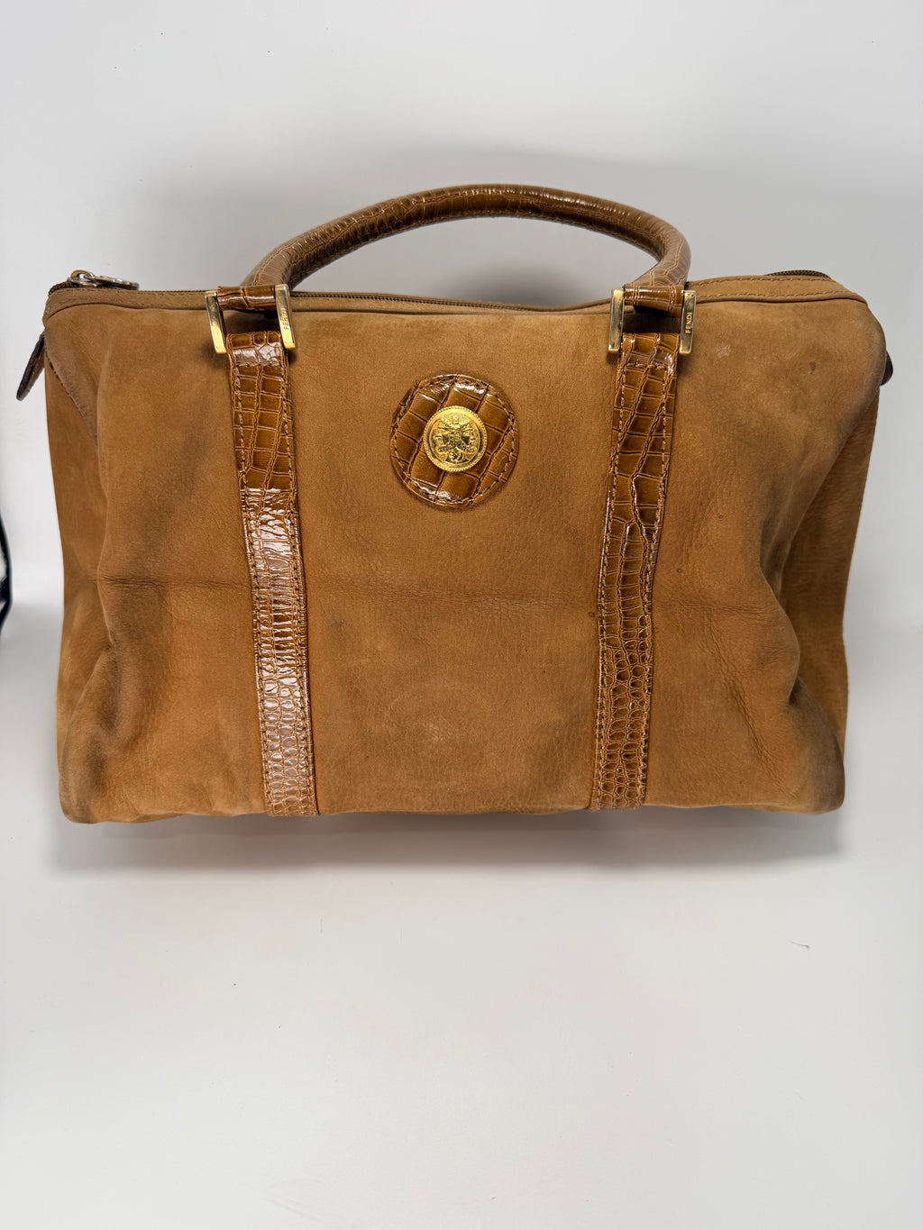 Fendi Suede Boston Bag