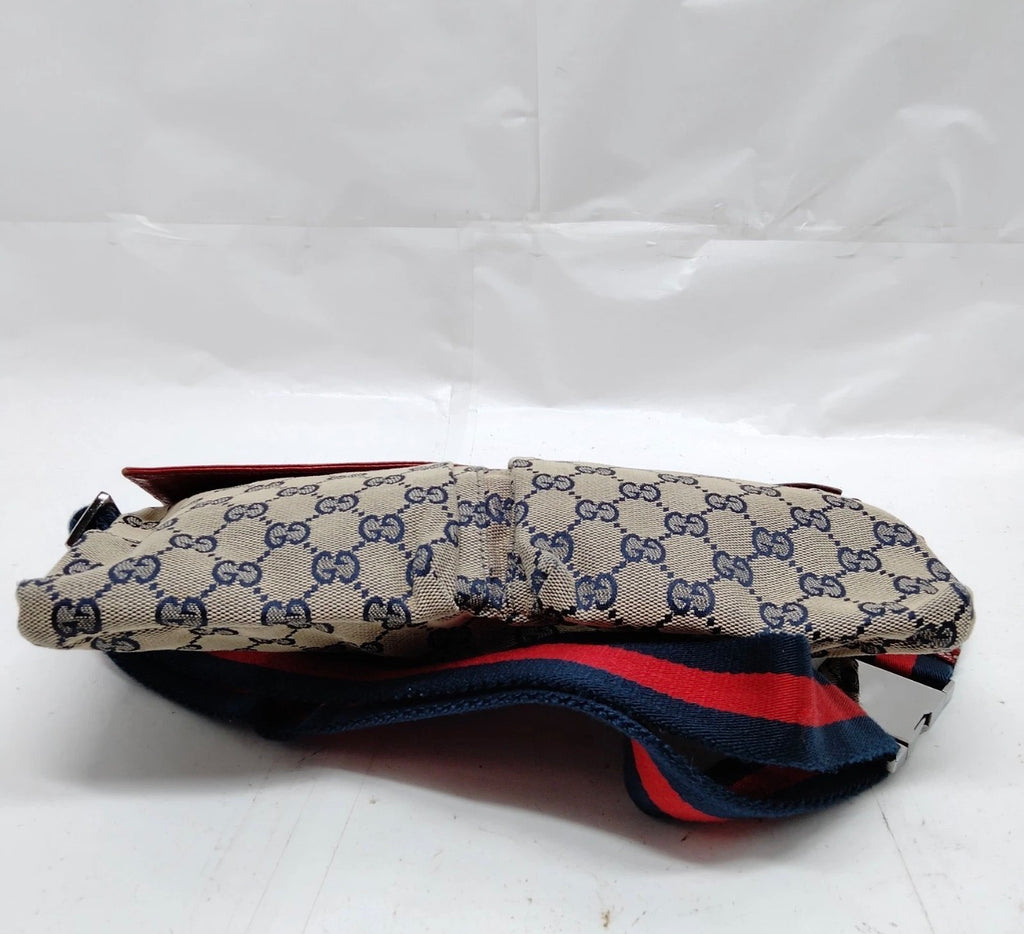 Gucci GG Canvas Belt Bag / Waist Bag (Blue/Red)