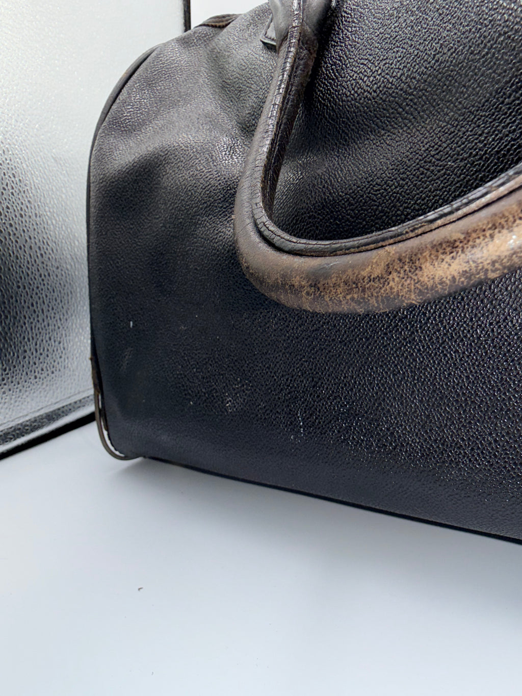Gianni Versace Medusa Leather Boston Bag – Black