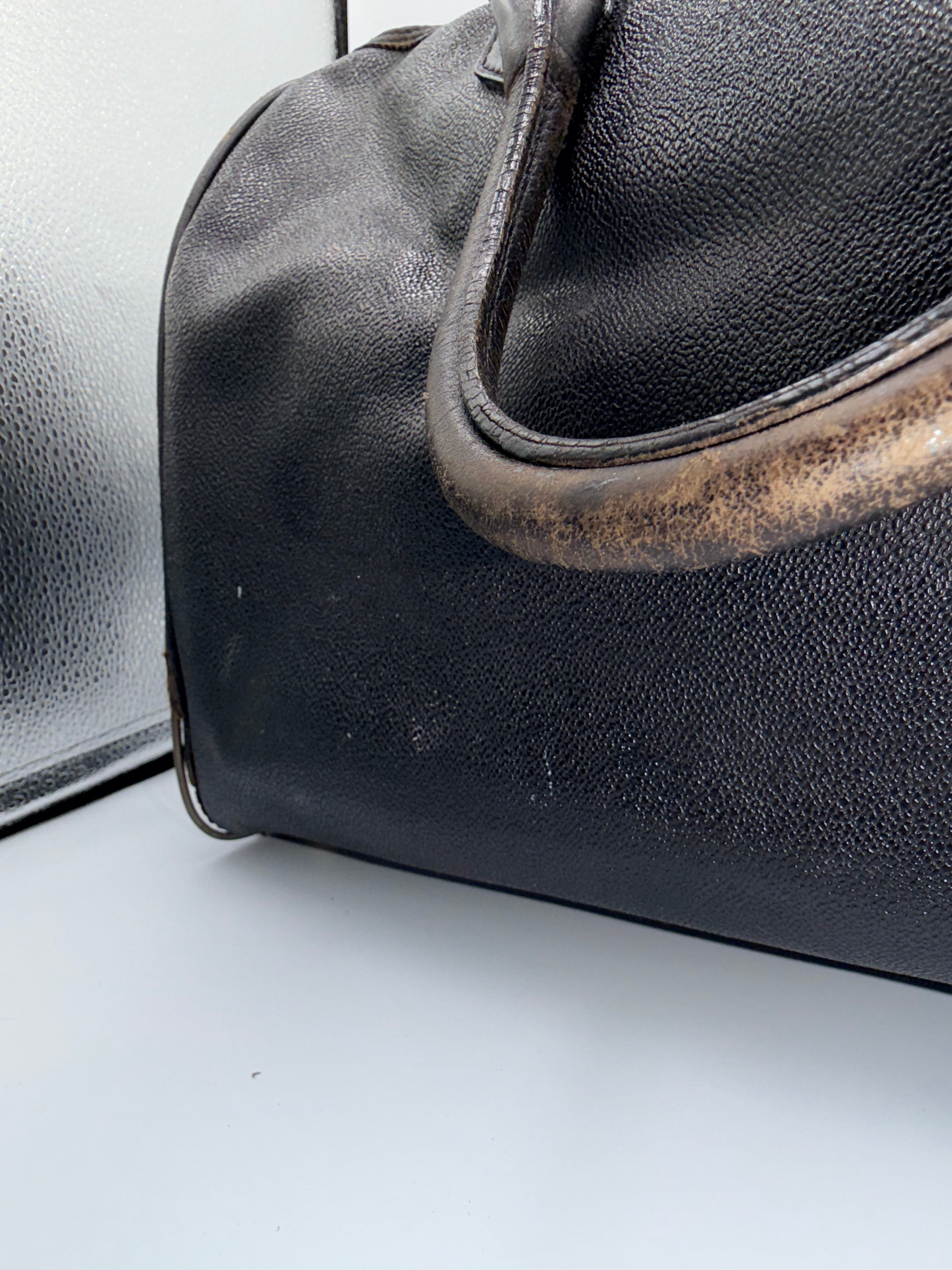 Gianni Versace Medusa Leather Boston Bag – Black