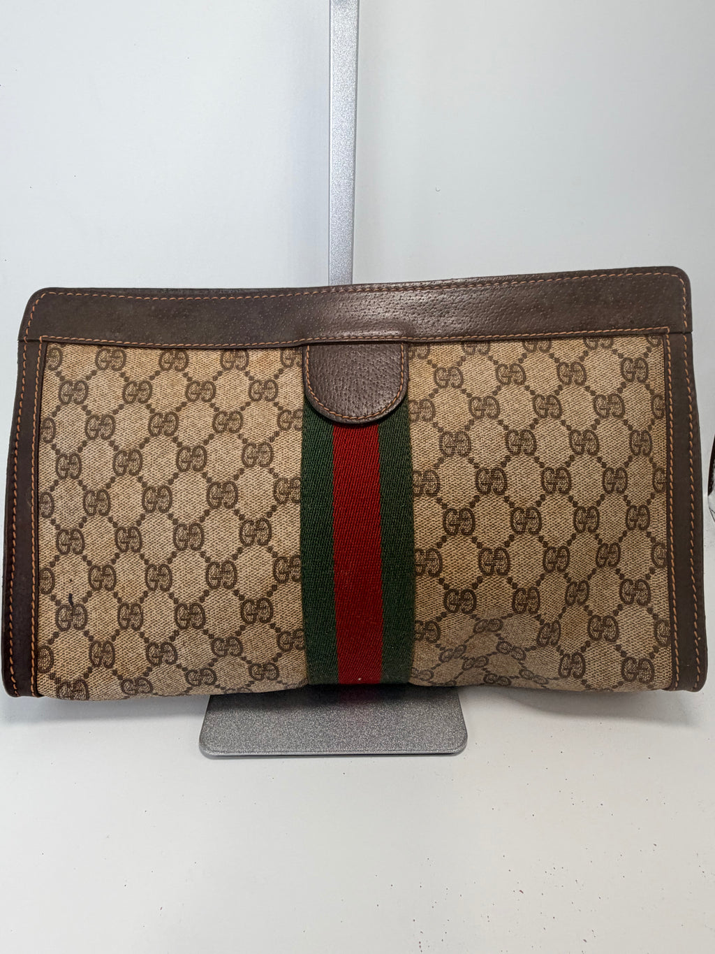 GUCCI GG Supreme Web Clutch (Large)