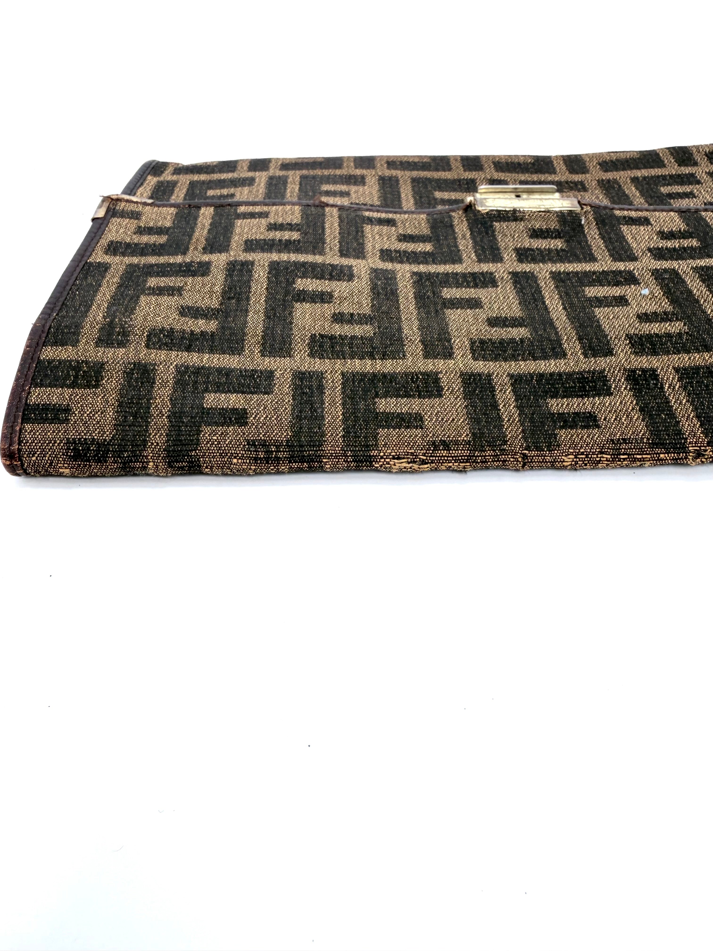 Fendi Zucca Canvas Clutch & Document Holder