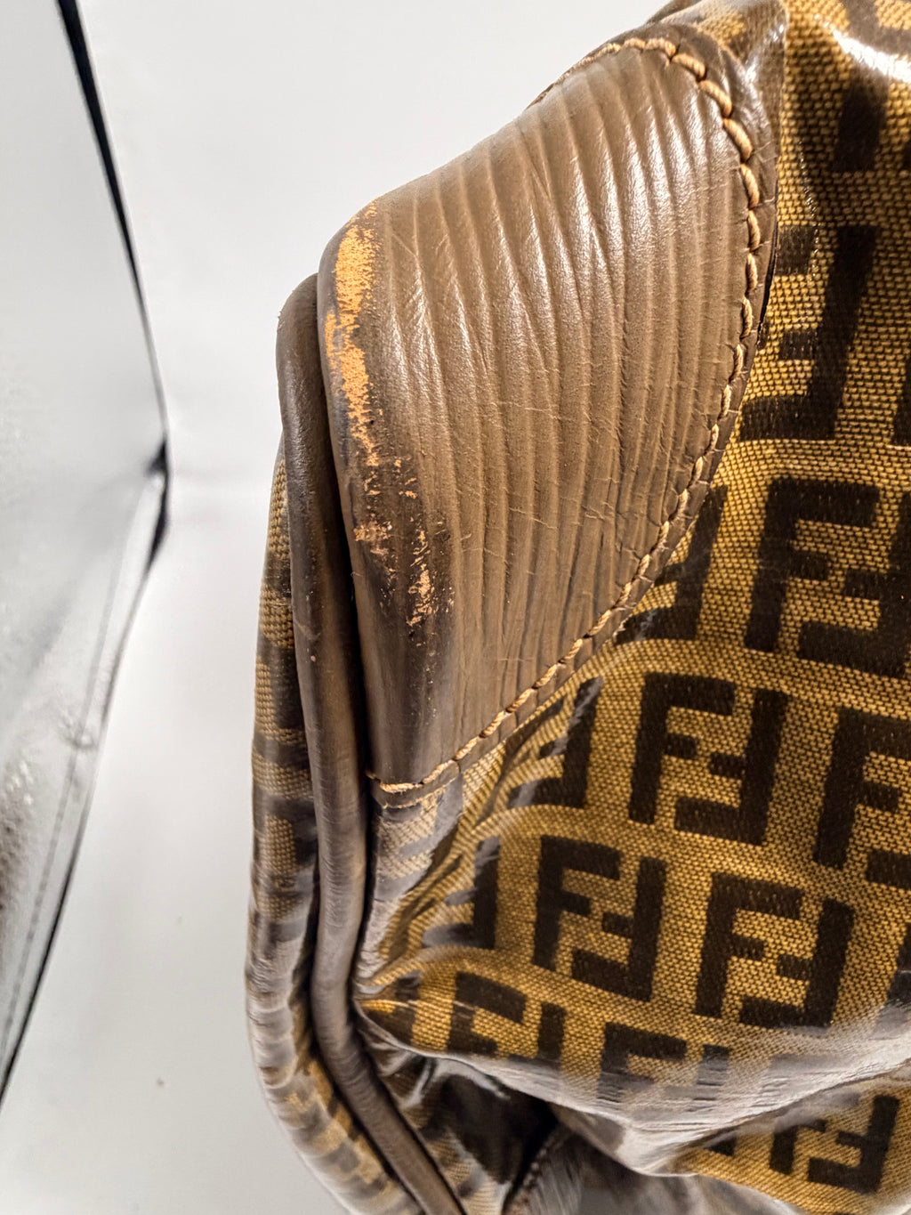 Fendi Vintage Zucca Coated Canvas Boston Bag (Large)