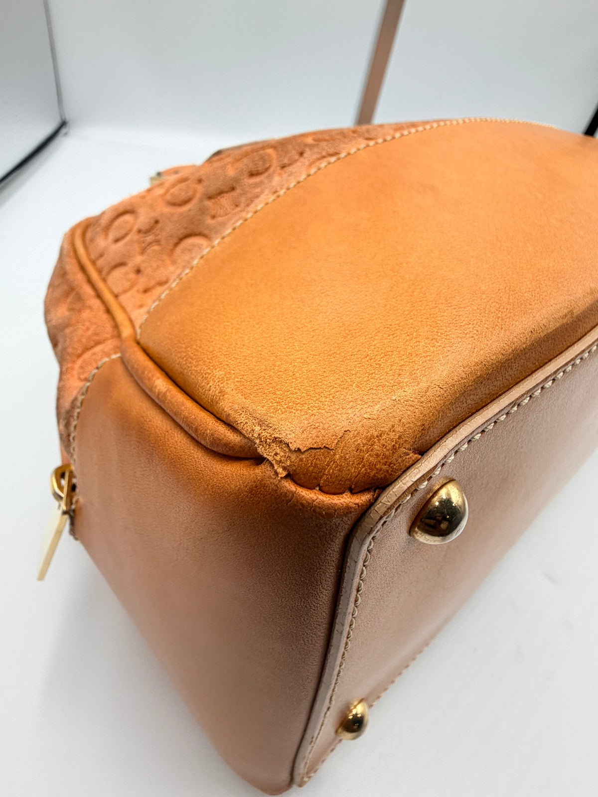 Celine Pink Suede Macadam Boston Bag