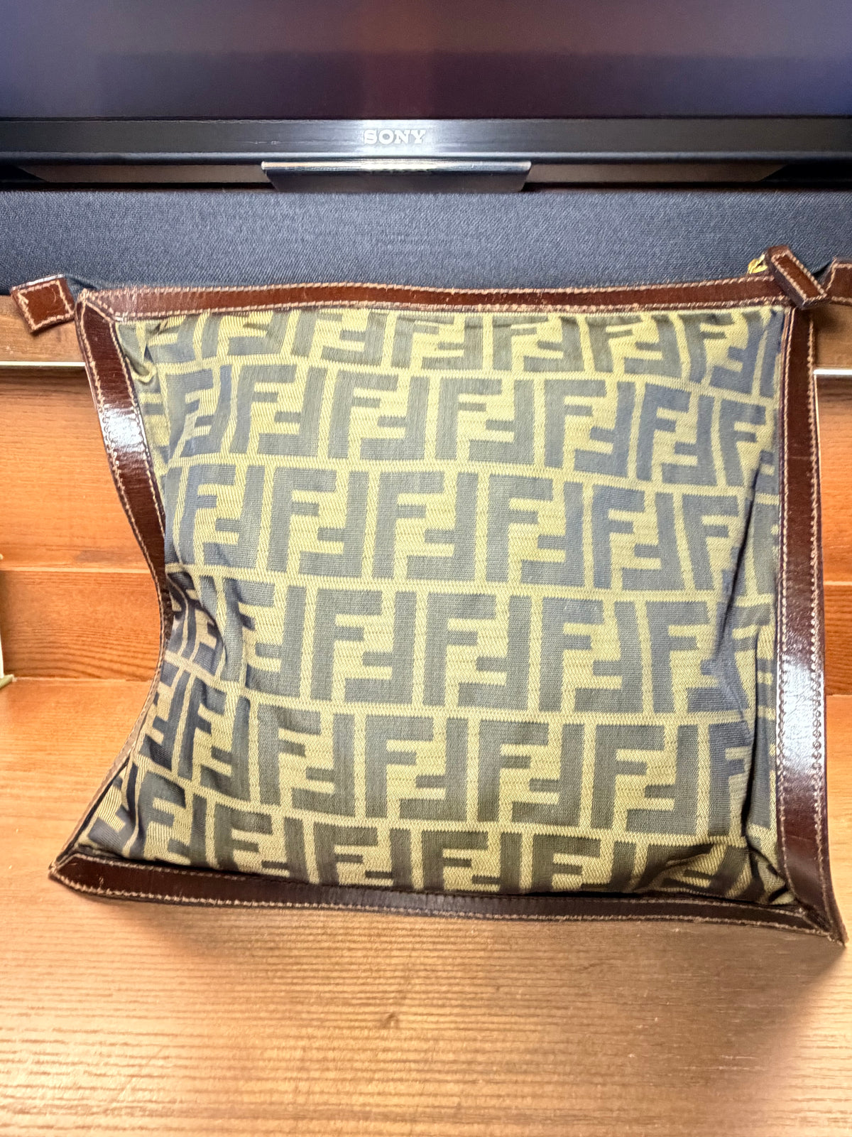 Fendi Zucca Monogram Canvas Clutch / Pouch Bag