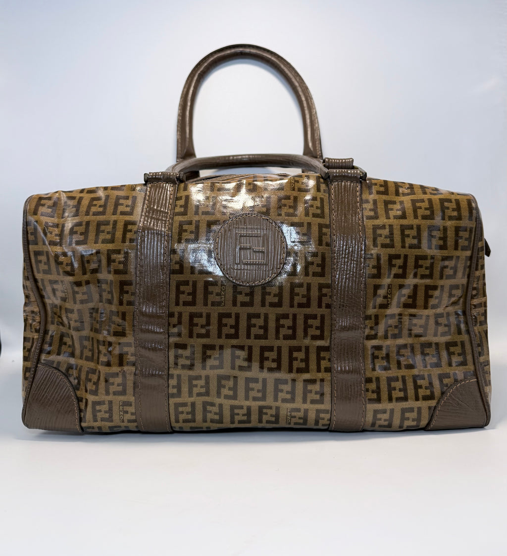 Fendi Coated Canvas Boston Bag