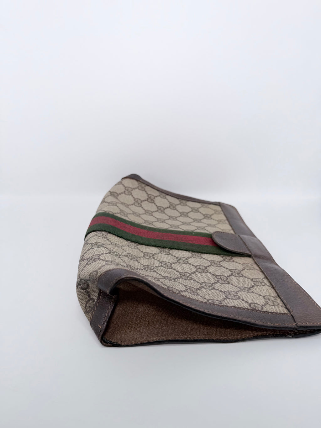 Vintage Gucci Sherry Line Clutch – PVC & Leather GG Pouch
