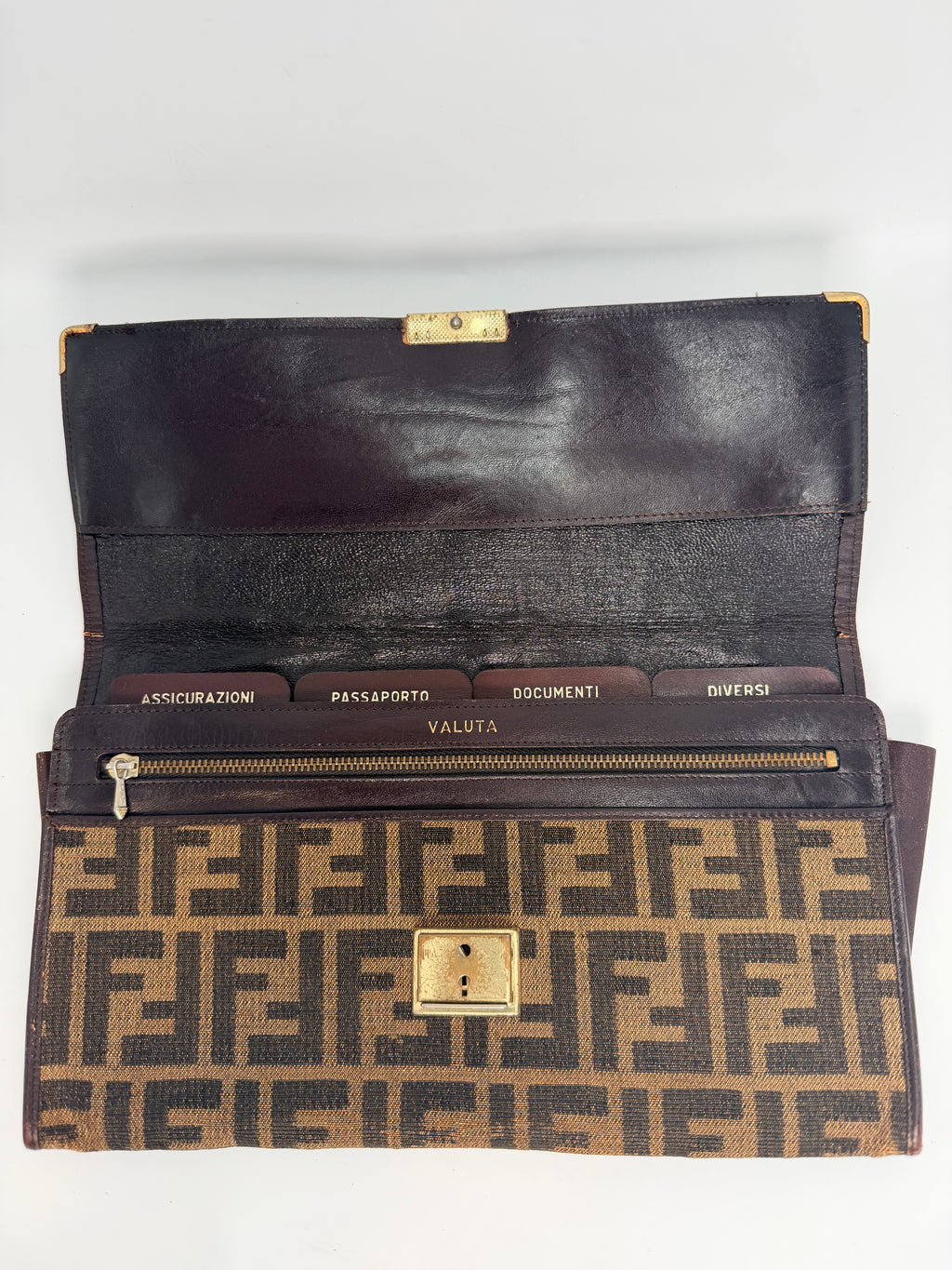 Fendi Zucca Canvas Clutch & Document Holder