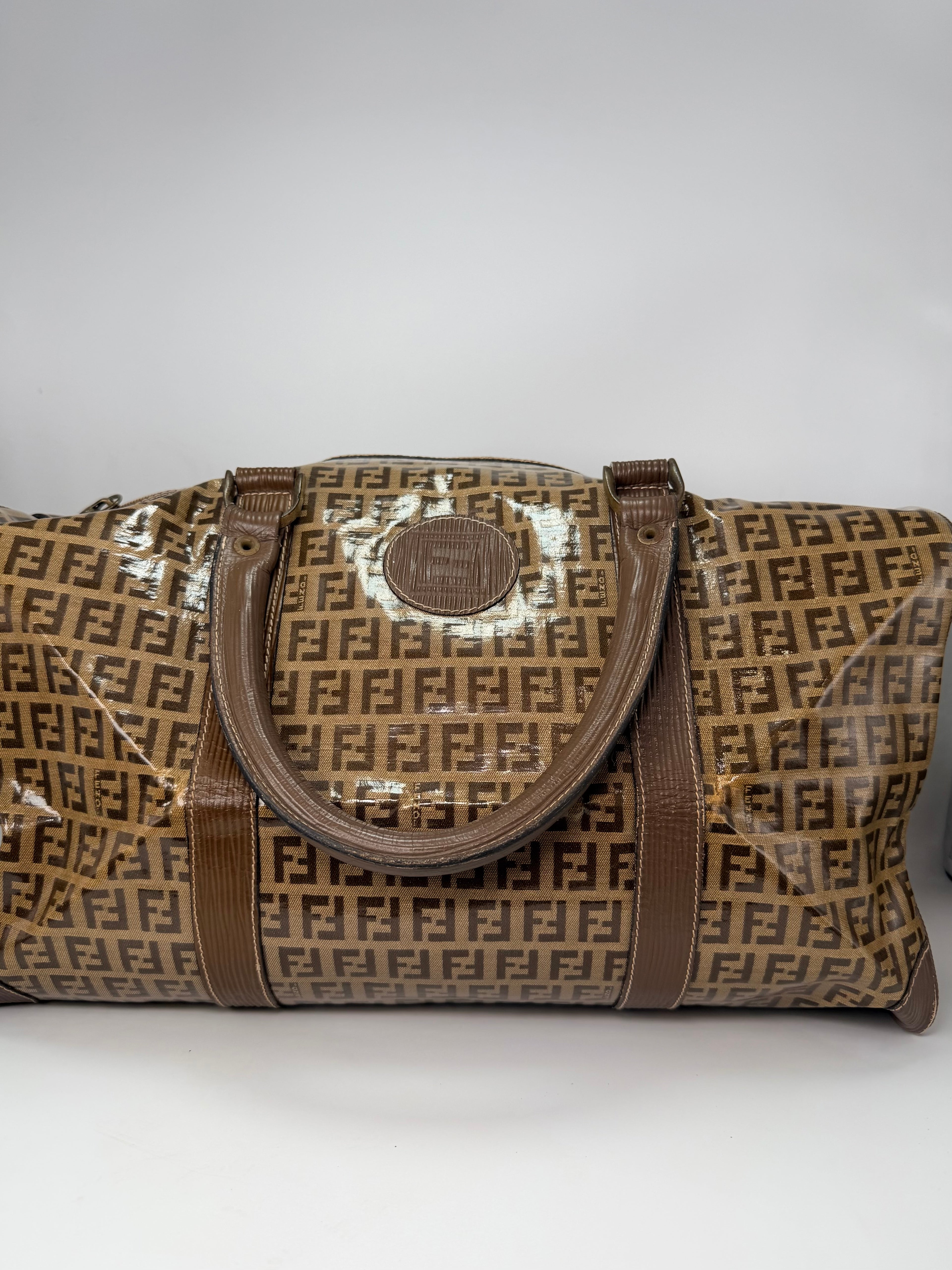 Fendi Coated Canvas Boston Bag