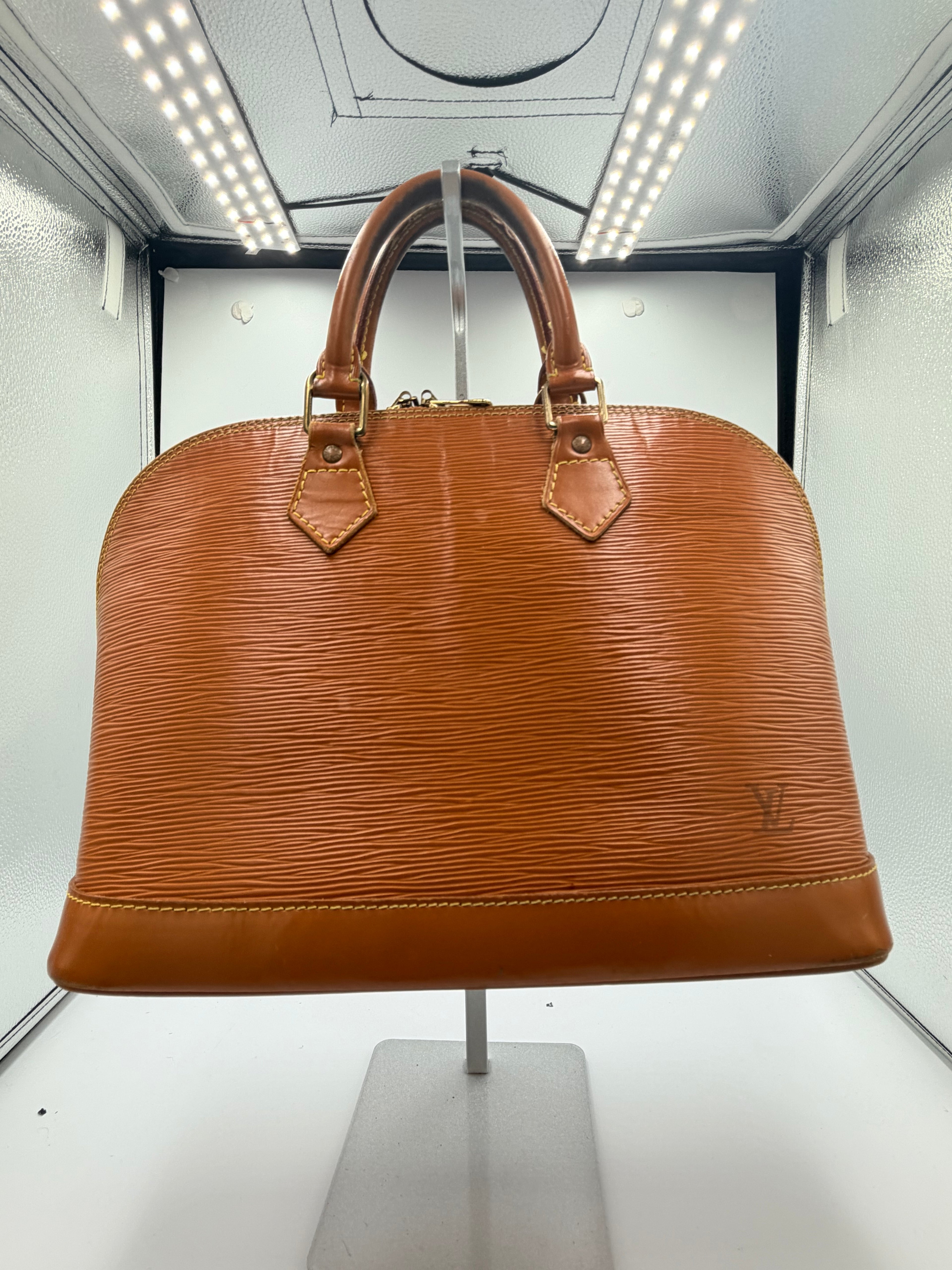 Louis Vuitton Epi Leather Alma PM in Kenyan Fawn Brown