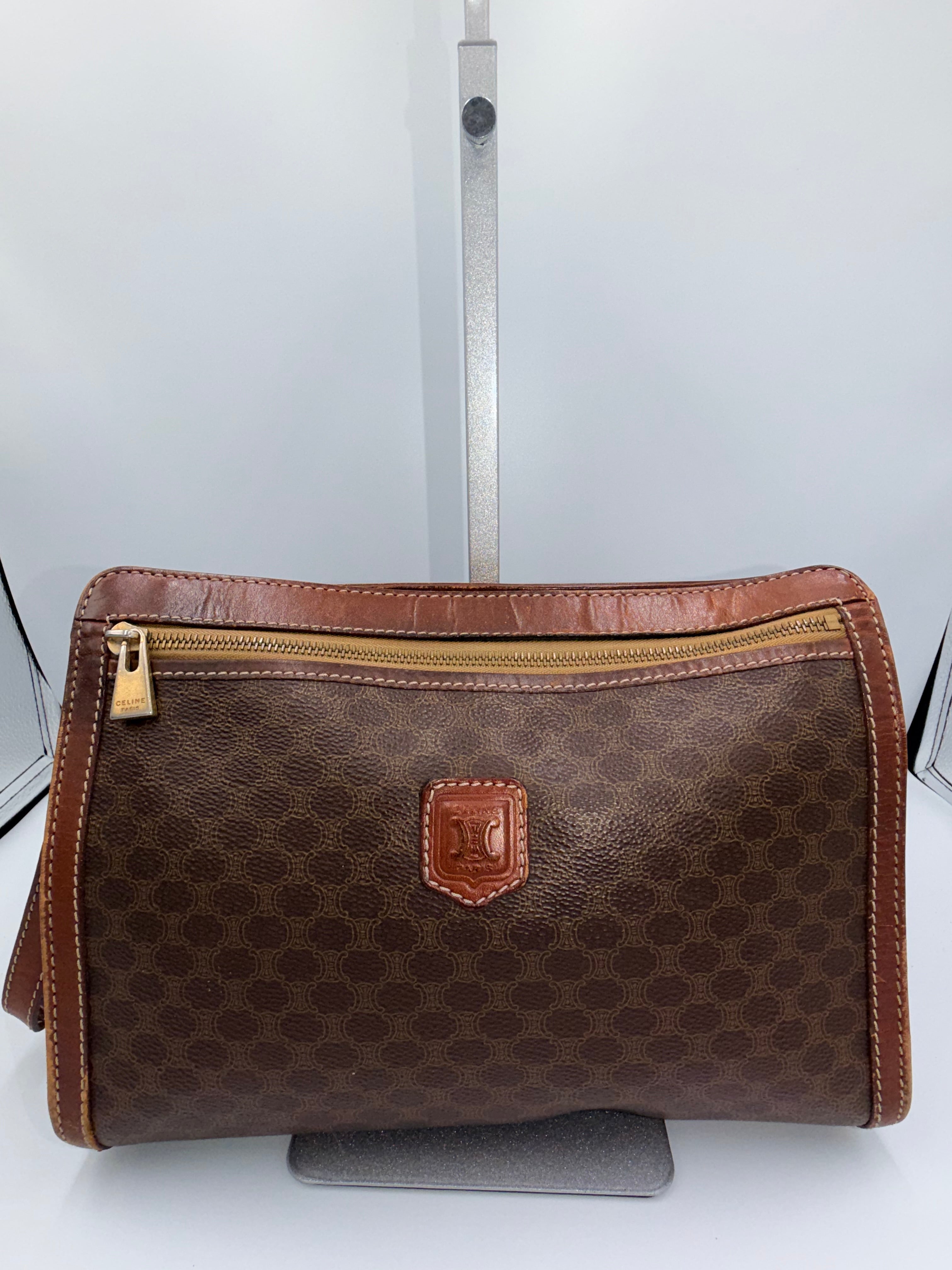 Celine Macadam Wristlet Clutch – Brown Monogram