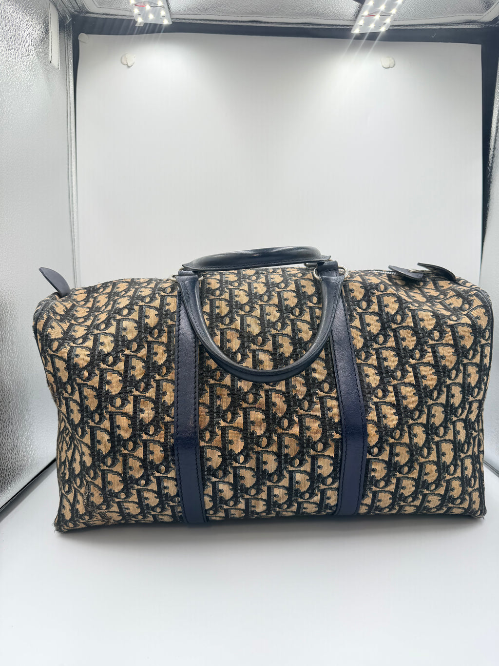 Christian Dior Trotter Monogram Boston Bag – Navy