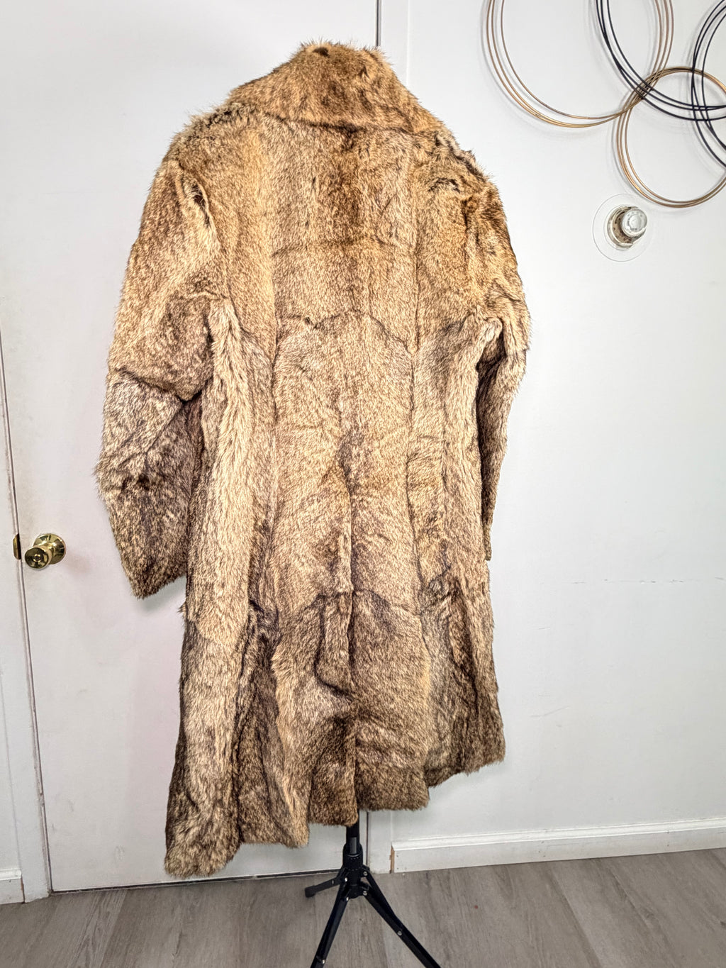 Vintage Marmot Fur Coat – Natural Tawny Brown (Large)