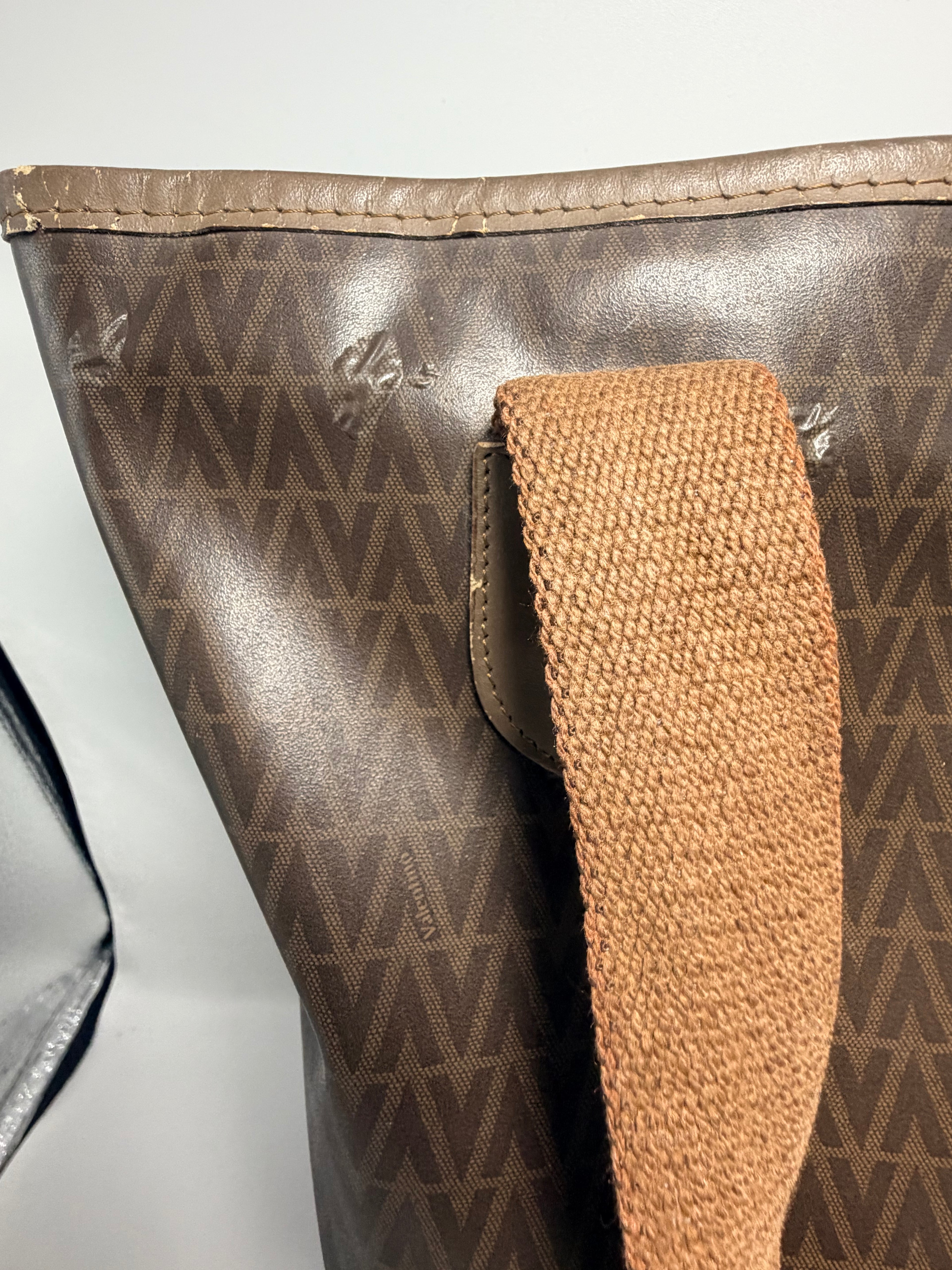 VALENTINO GARAVANI Monogram Coated Canvas Tote – Brown