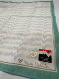 Valentino Watanabe Geometric Scarf – Mint Green & Pastel Zigzag