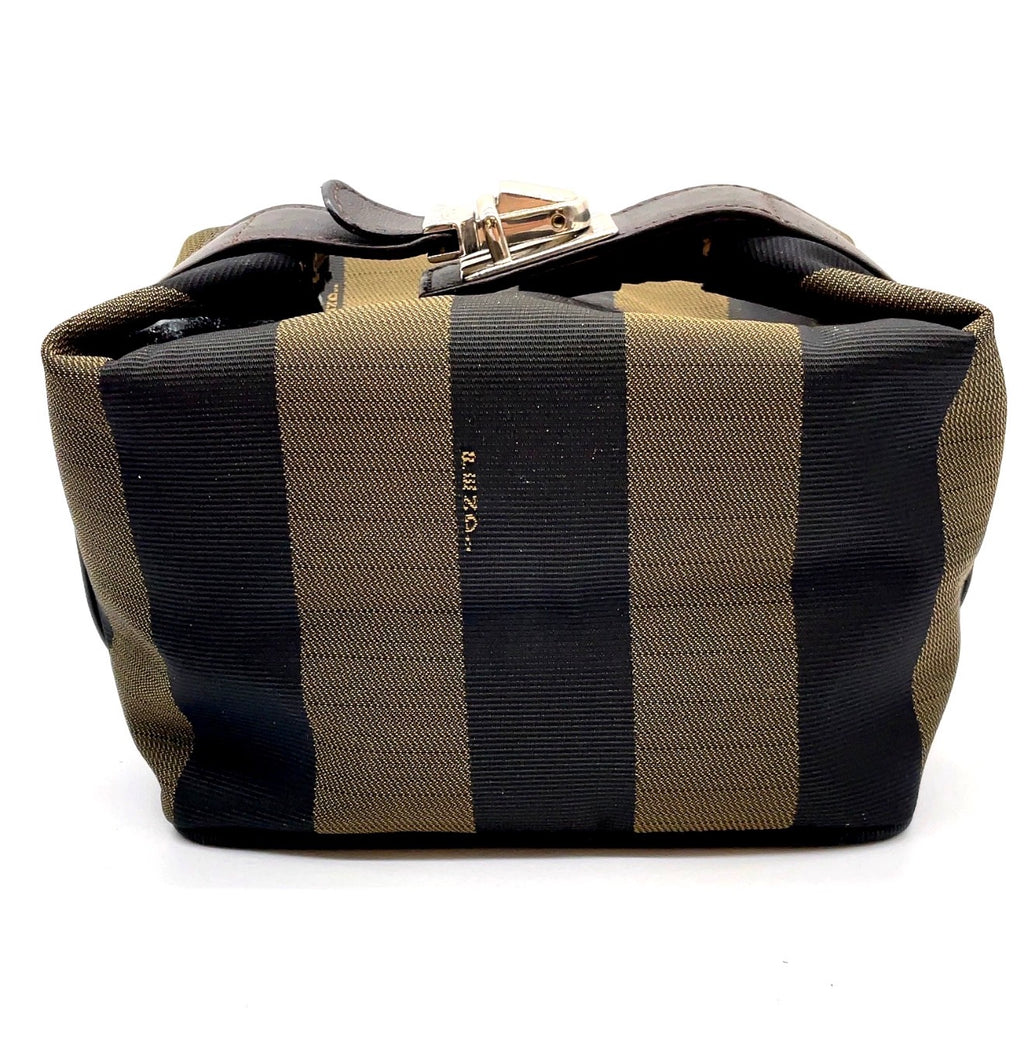 Fendi Pequin Stripe Cosmetic Pouch / Vanity Case
