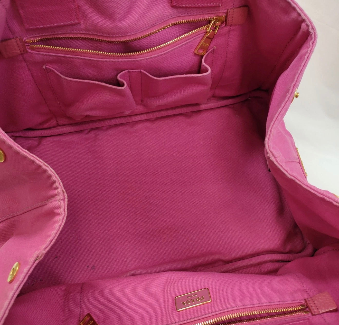 Prada Canapa Canvas Tote - Pink (Large)