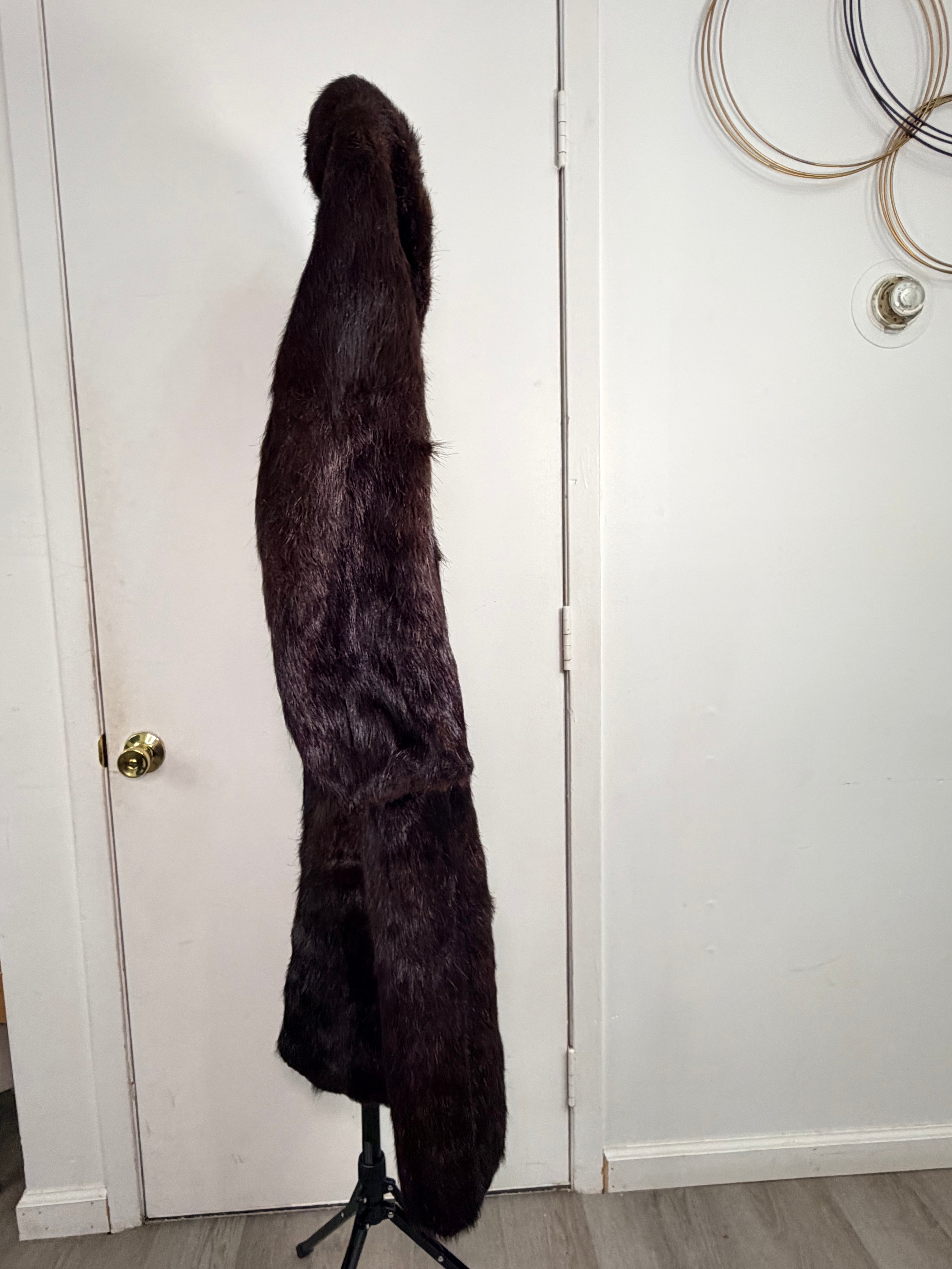 Vintage Sheared Beaver Fur Coat – Deep Chocolate Brown (Medium)