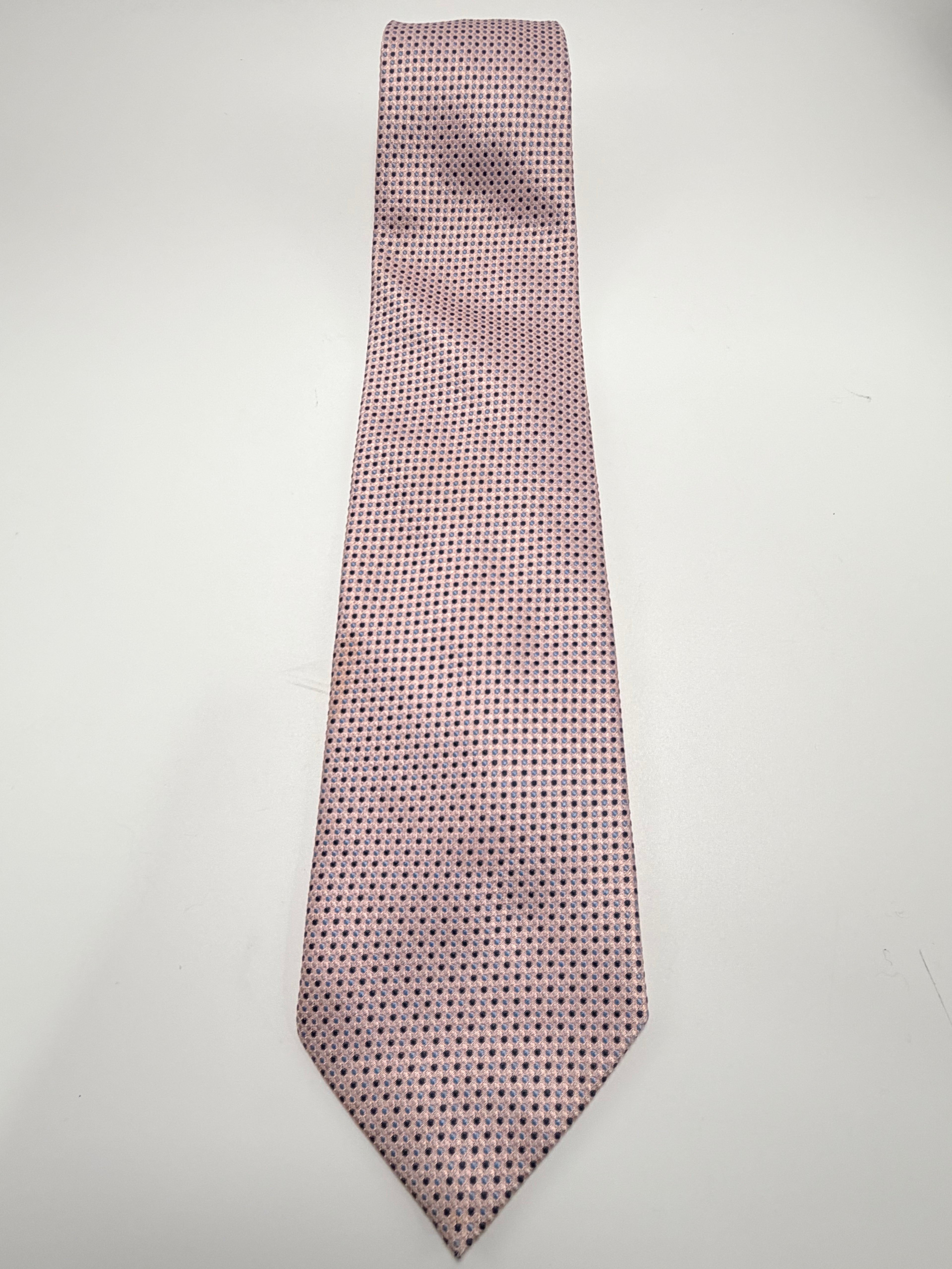 Dunhill London Silk Tie – Blush Micro Dot