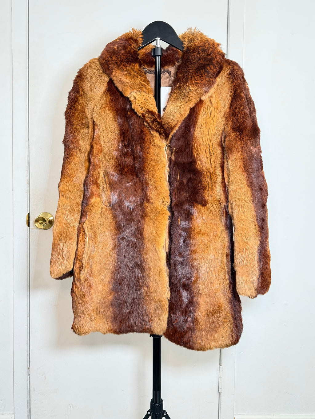 Vintage Beaver Fur Coat (Natural Patchwork) – Small 004