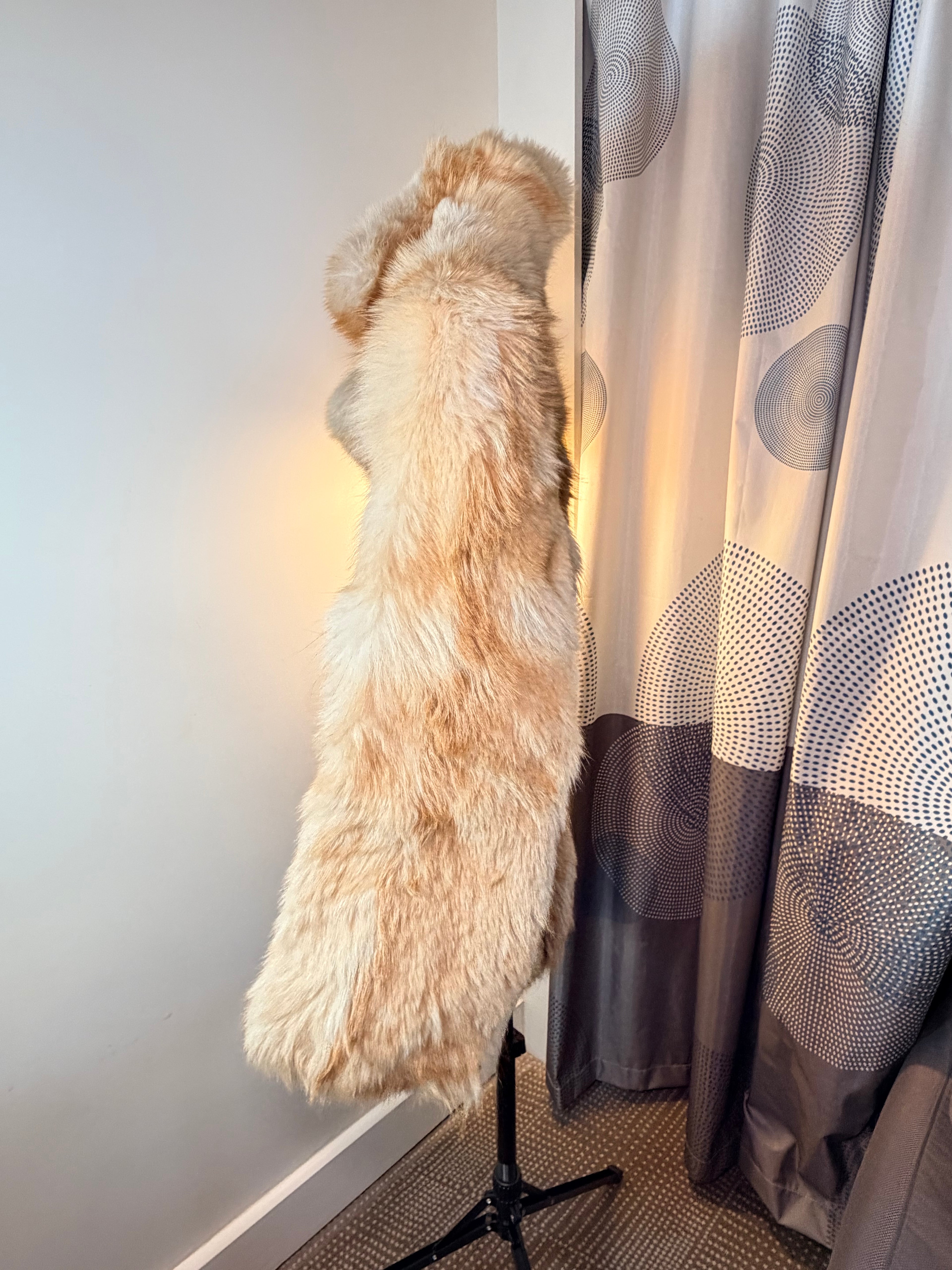 Vintage Red Fox Fur Coat – Cream & Honey Blonde (Small)