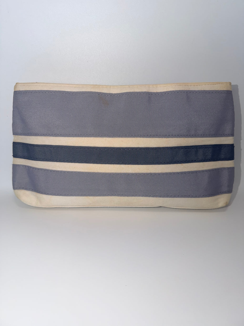 Yves Saint Laurent (YSL) Canvas Stripe Cosmetic / Travel Pouch