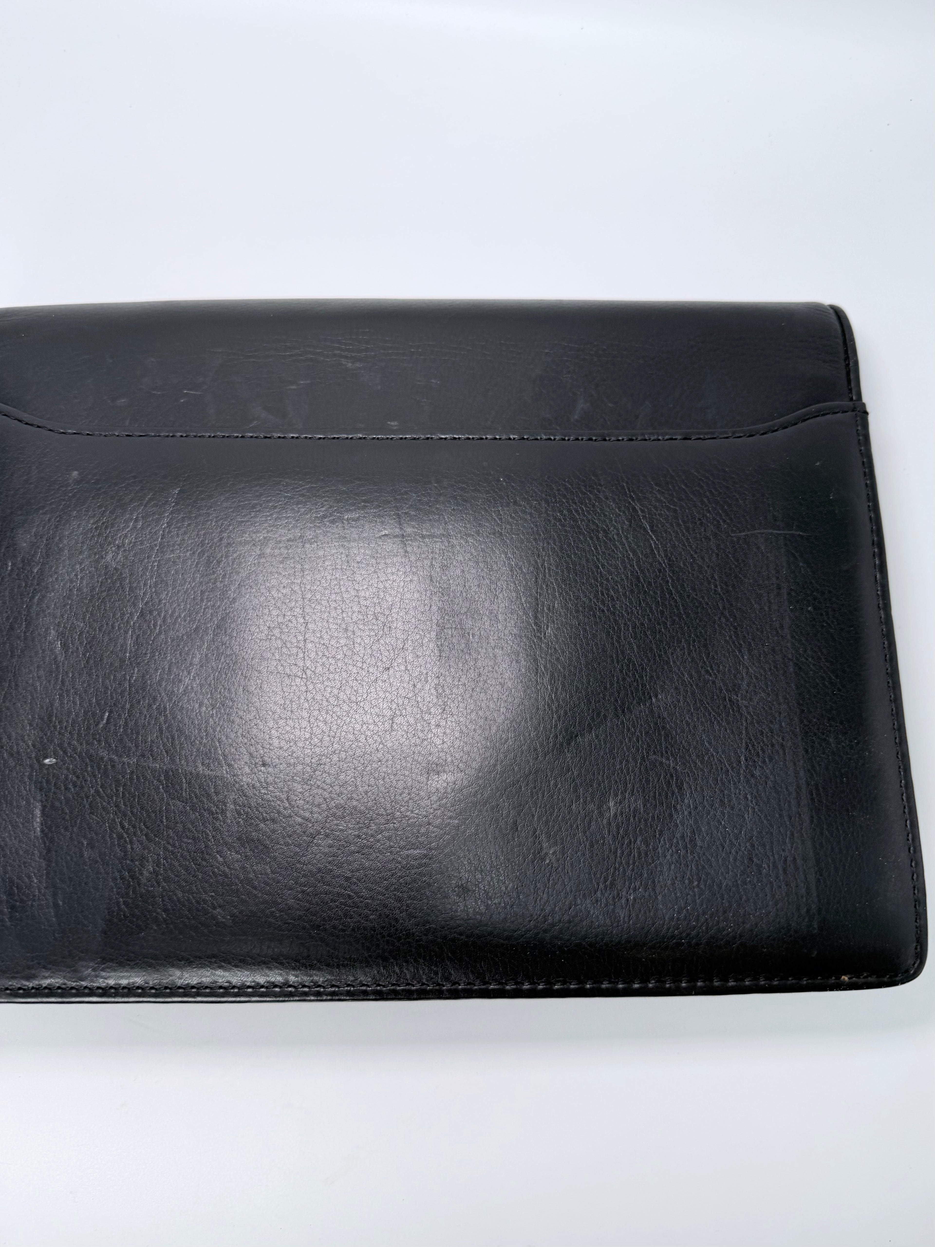 Balenciaga Black Leather Clutch with Retractable Strap
