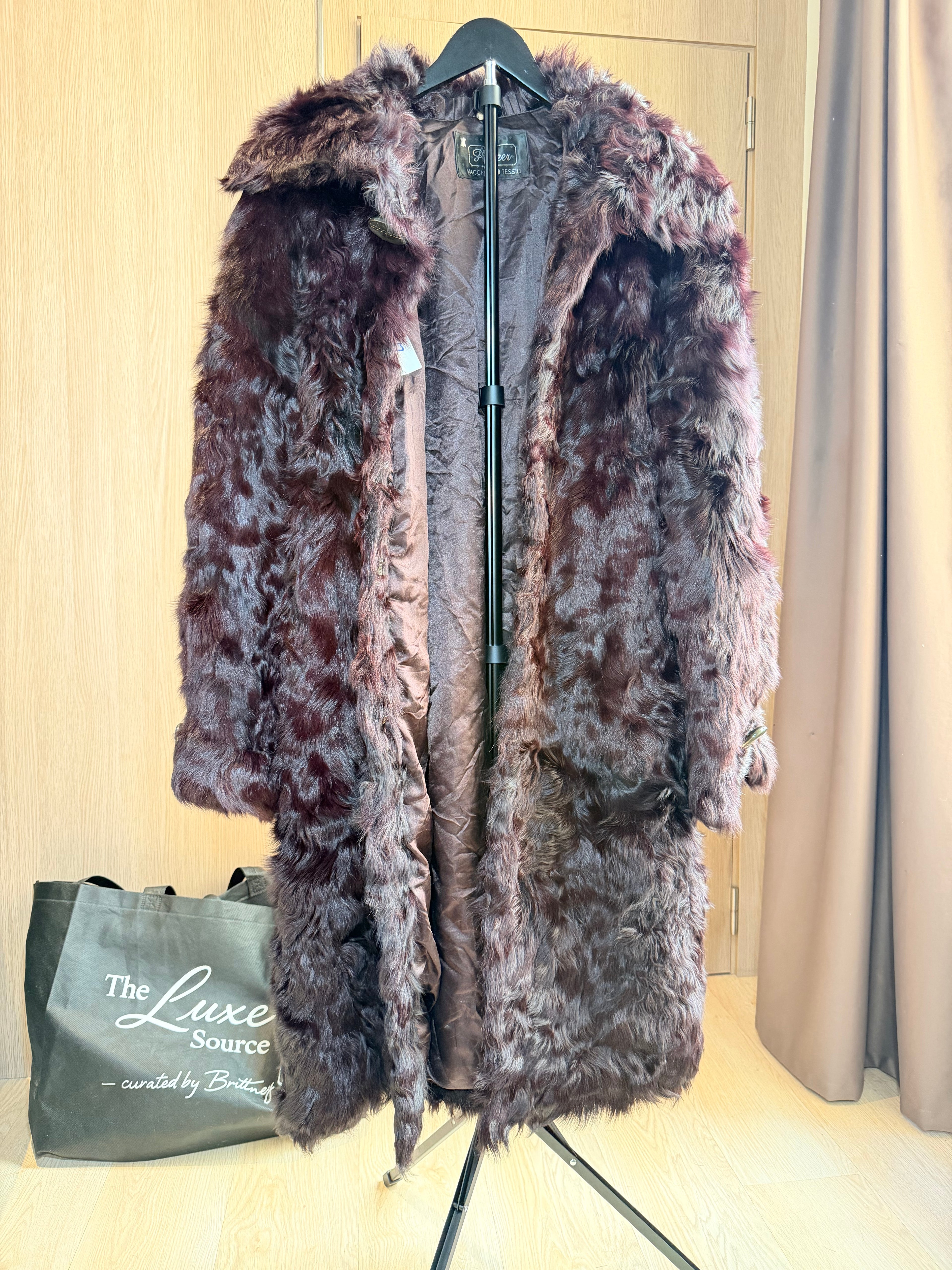 Vintage Burgundy Persian Lamb Fur Coat – XL/1X - 017