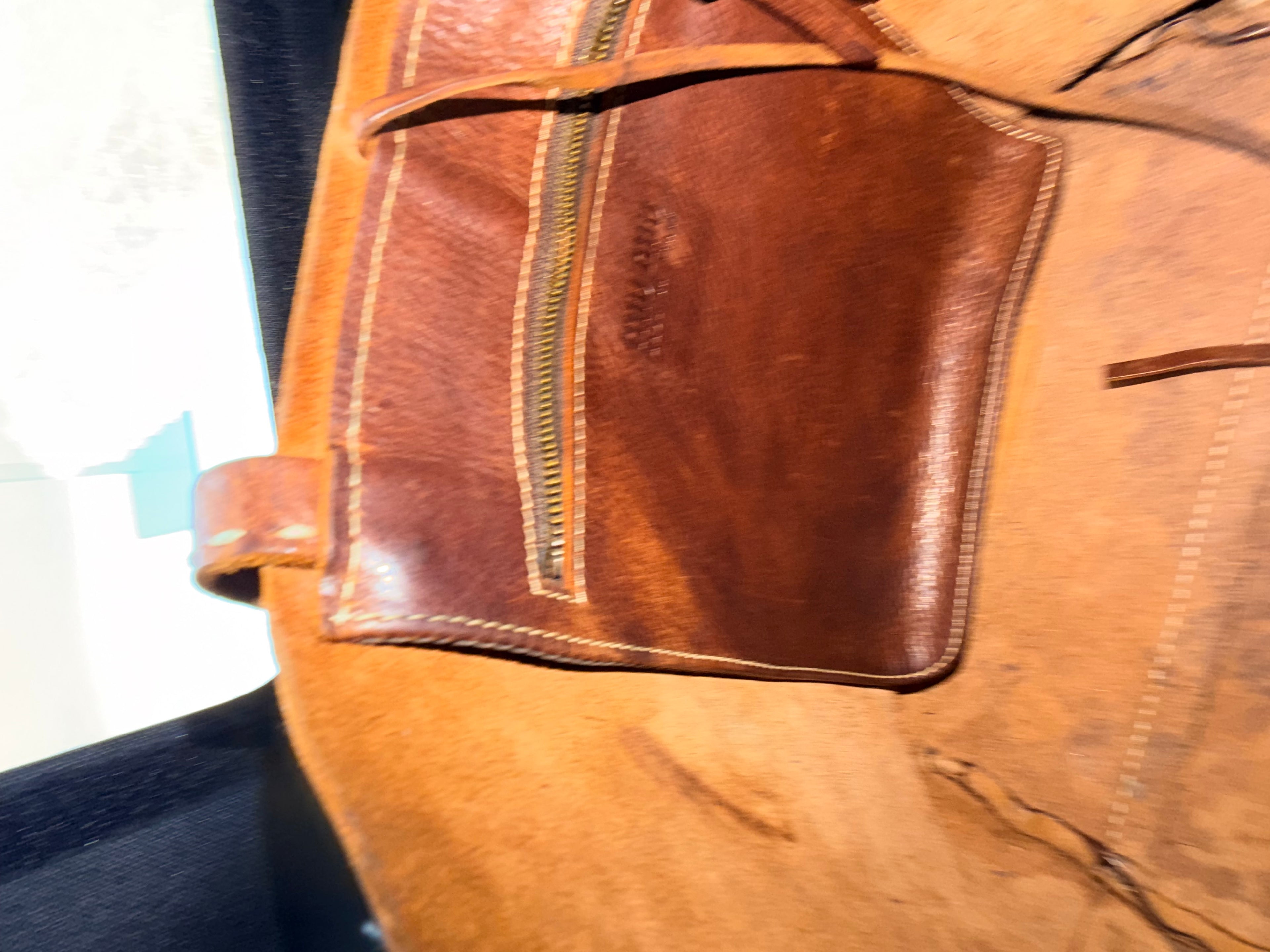 Miu Miu Distressed Leather Tote Bag – Brown