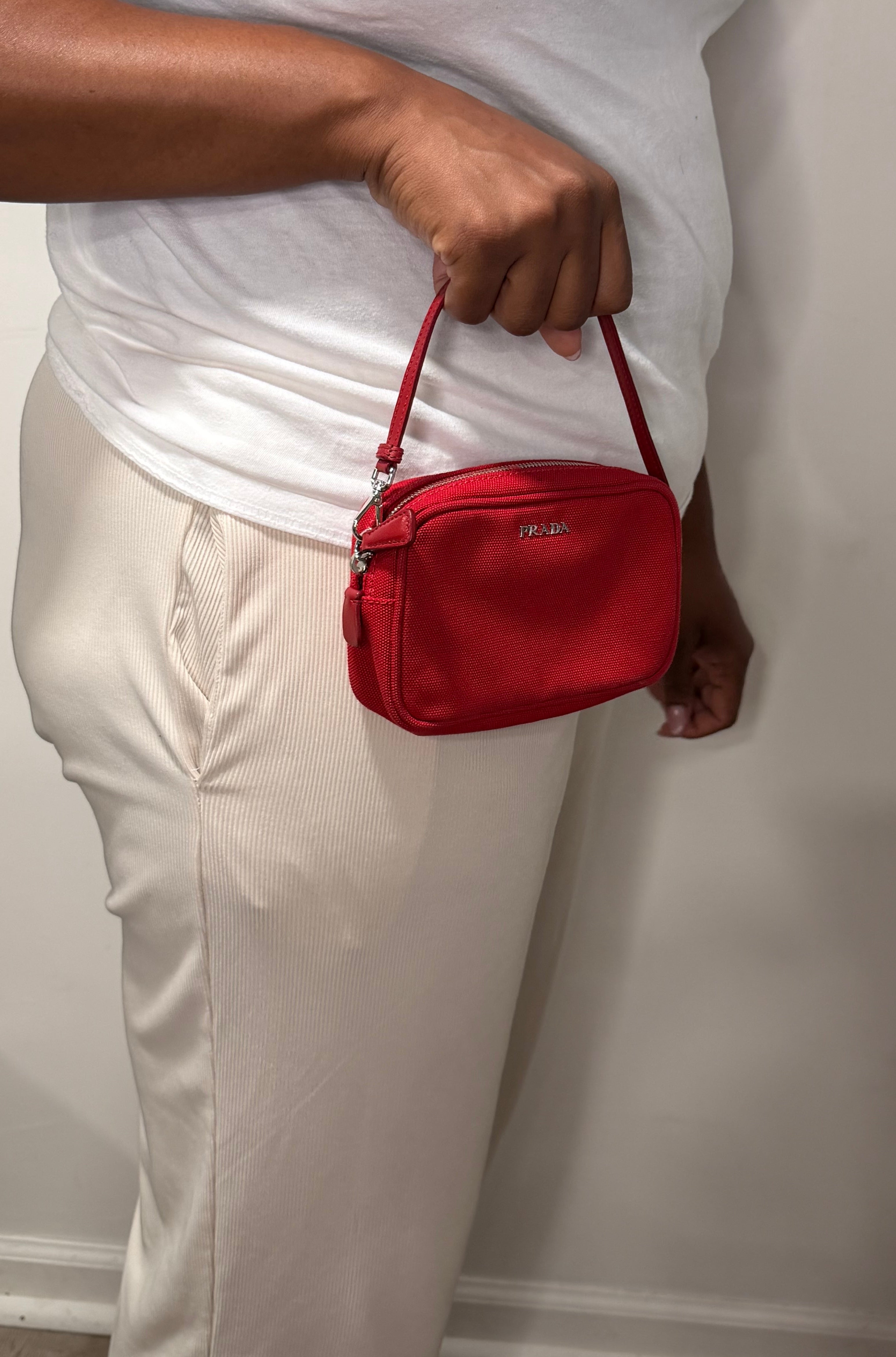 Prada Tessuto Canvas Mini Hand Bag – Rosso