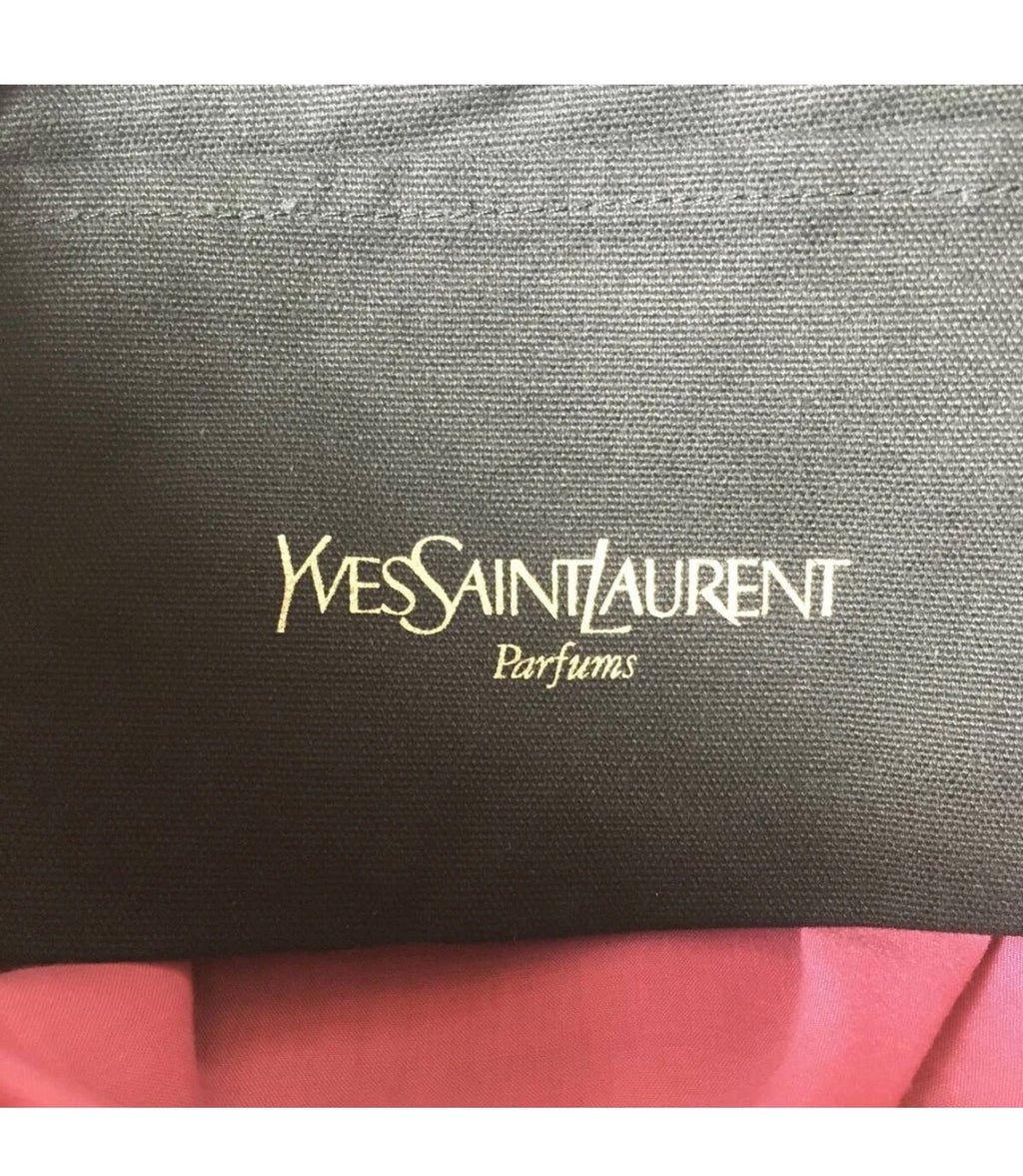 Yves Saint Laurent (YSL) Black Canvas Tote with Gold Monogram