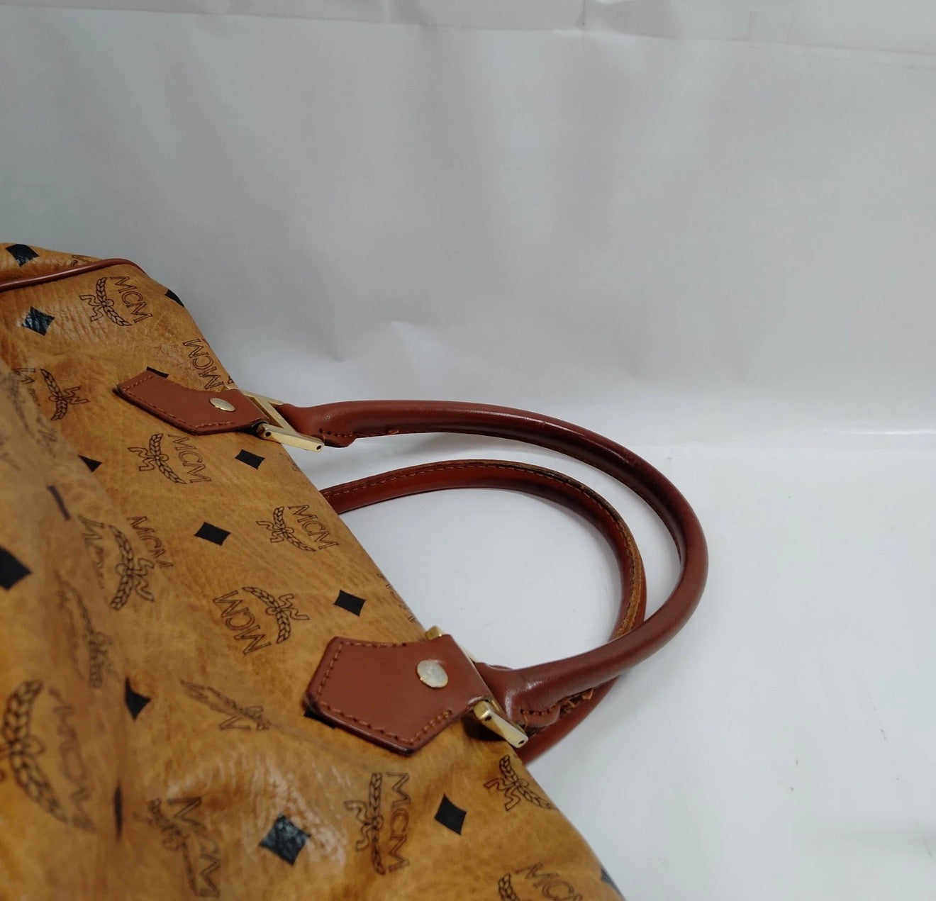 MCM Visetos Boston Bag – Cognac