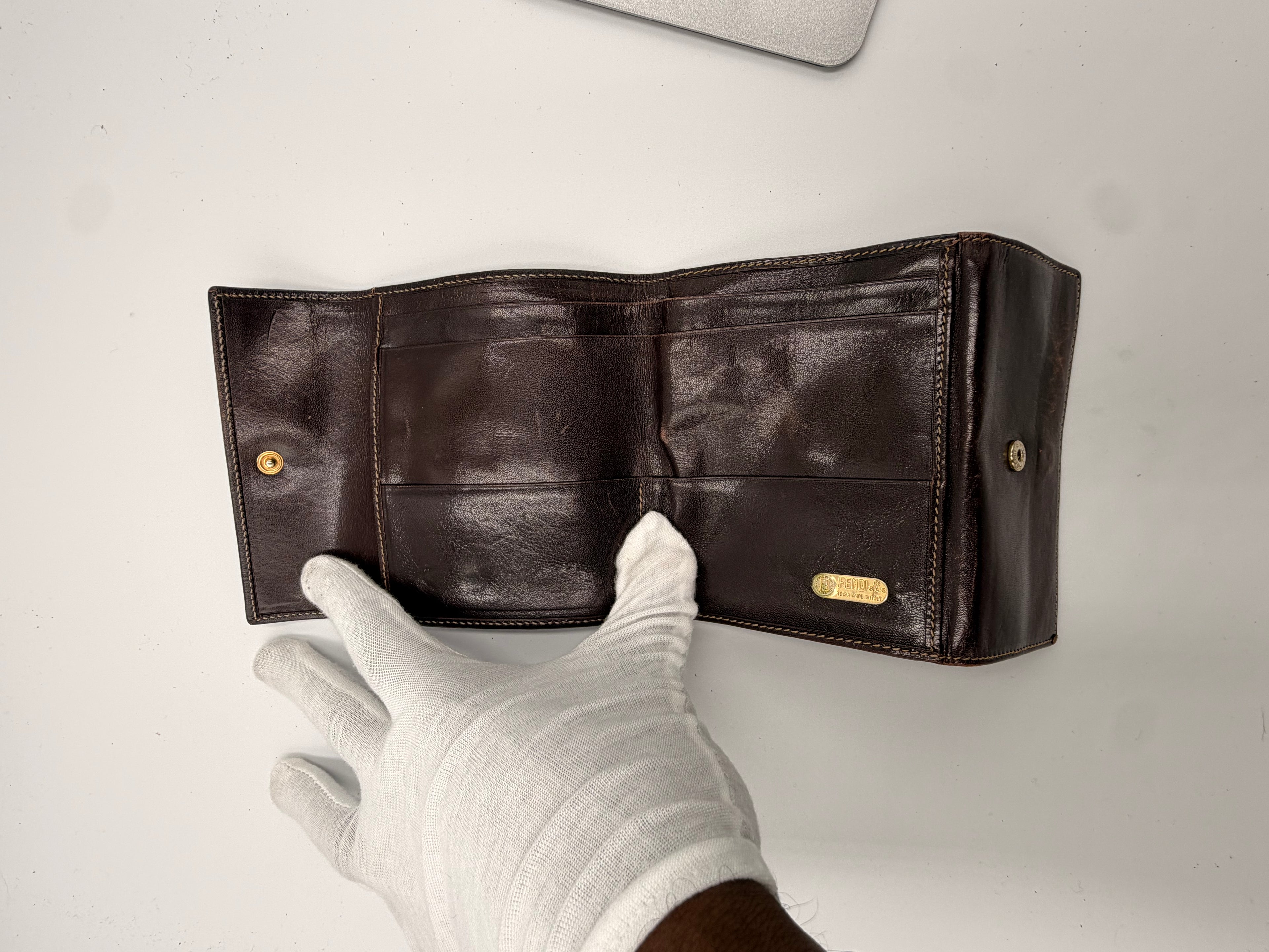 Fendi Zucca Canvas & Leather Trifold Wallet (Unisex)