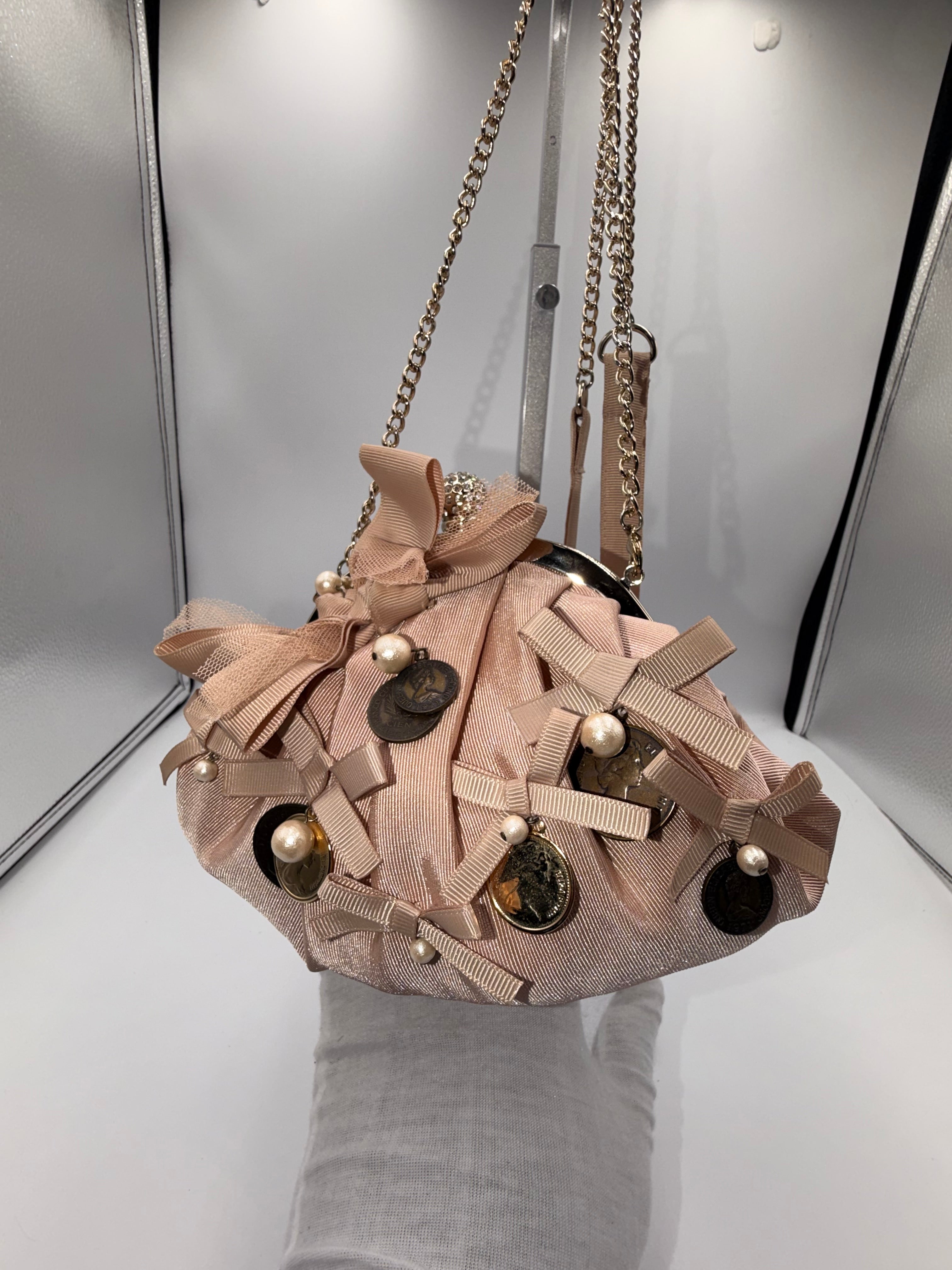 Lanvin en Bleu Embellished Ribbon Evening Bag