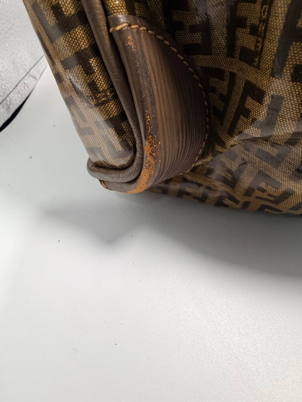 Fendi Vintage Zucca Coated Canvas Boston Bag (Large)