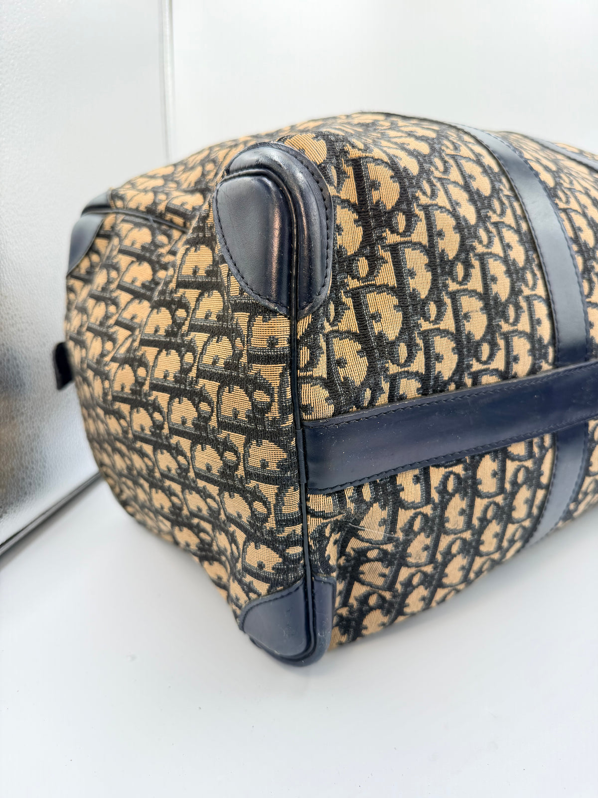 Christian Dior Trotter Monogram Boston Travel Bag – Navy