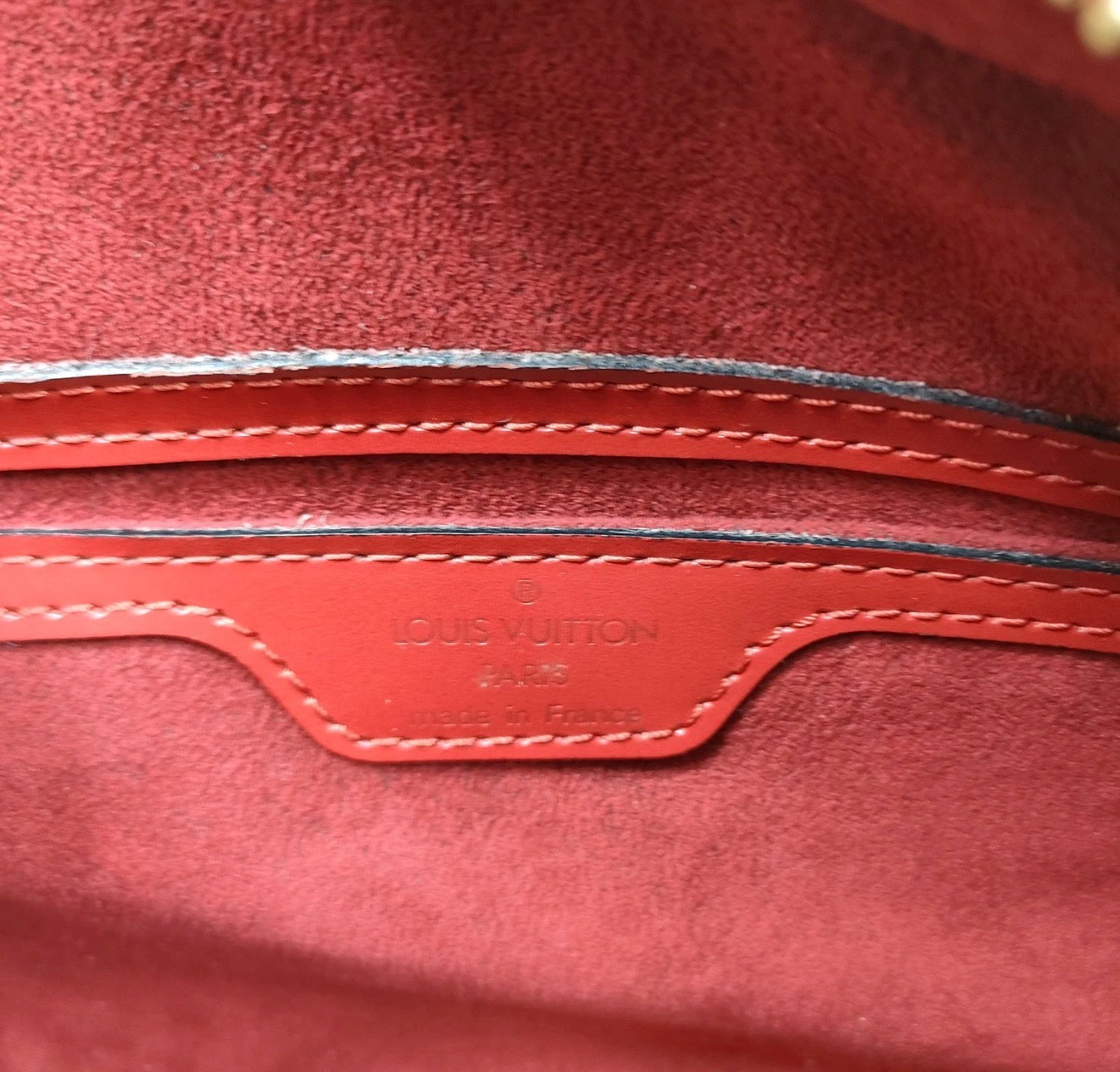 LOUIS VUITTON Epi Soufflot Hand Bag Red