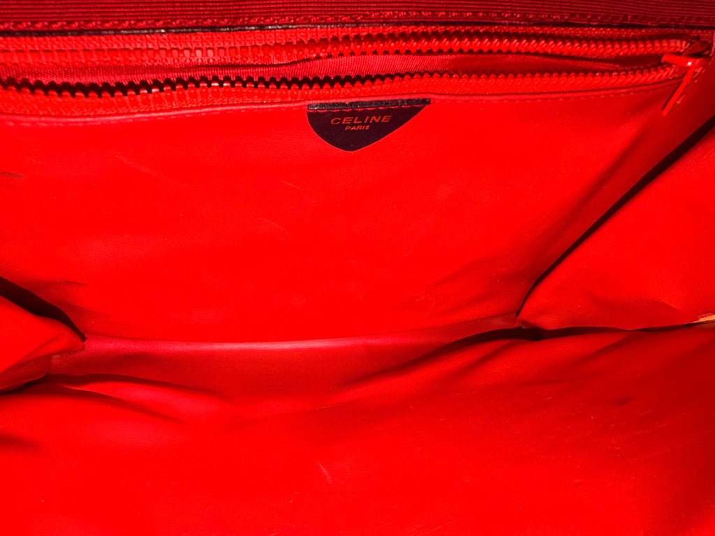 Celine Vintage Red Nautical Embroidered Clutch Bag