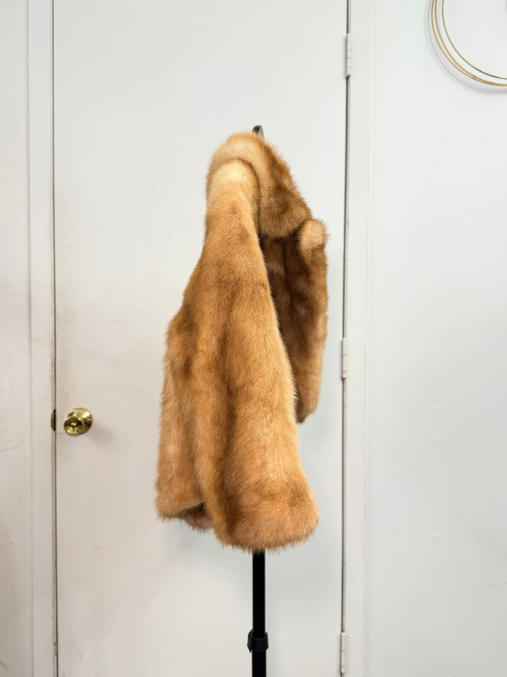 Vintage Honey Mink Fur Cape Jacket – Small 016