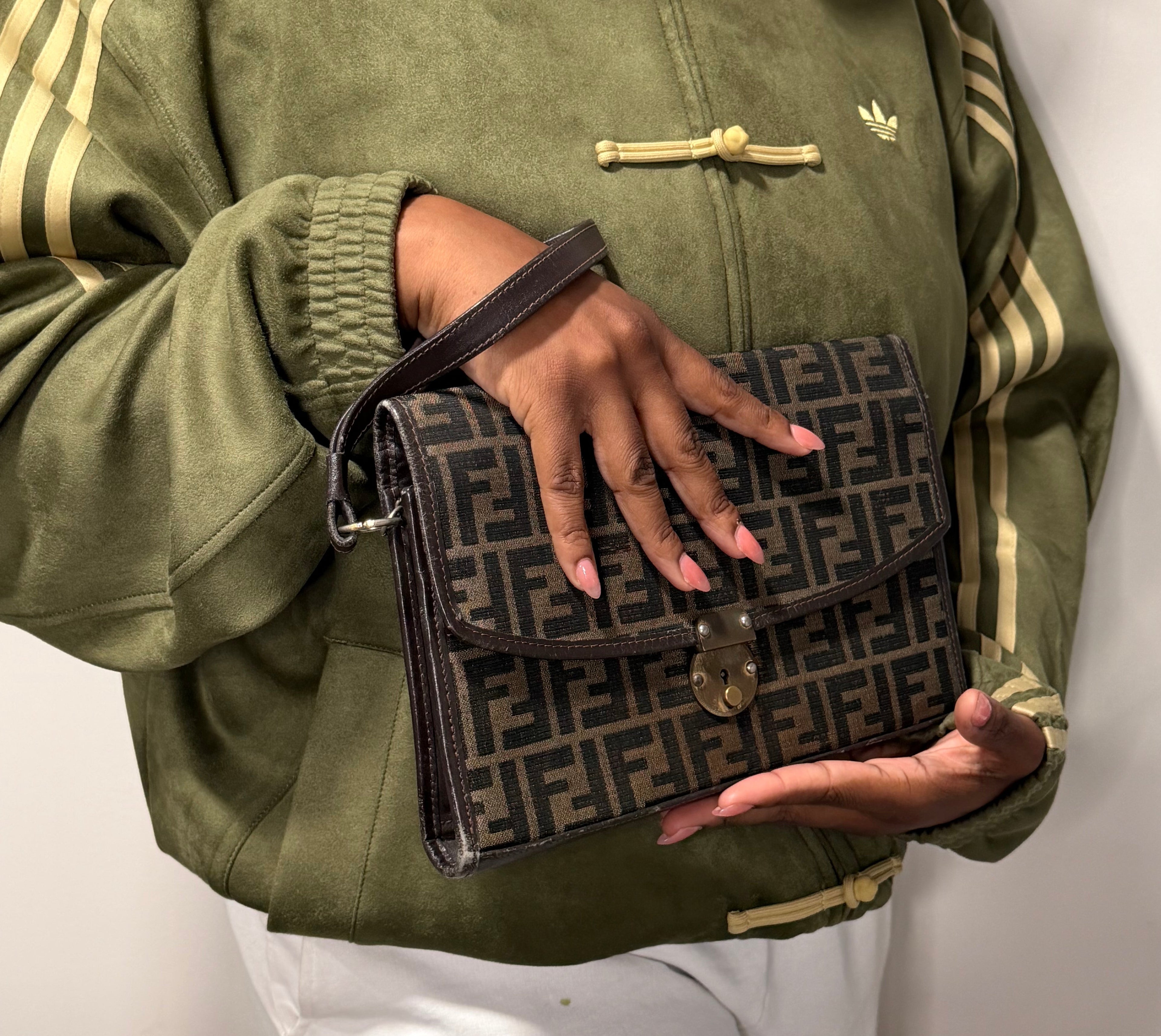 Fendi Zucca Canvas Portfolio Clutch Wristlet