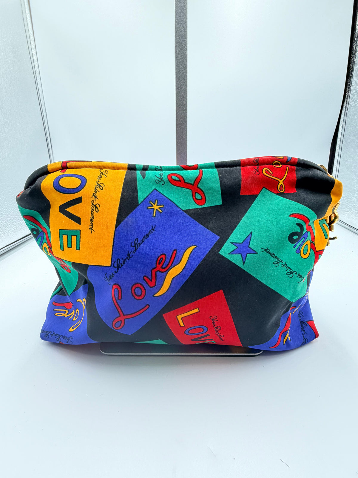 Yves Saint Laurent LOVE Print Multicolor Pouch Bag