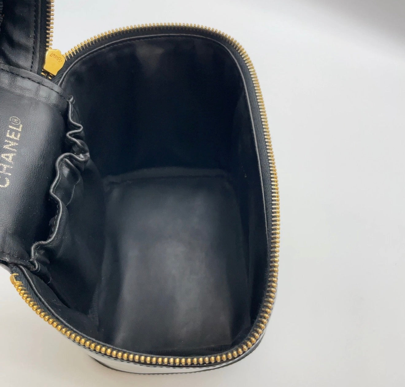 Chanel Black Patent Leather XL CC Vanity Case
