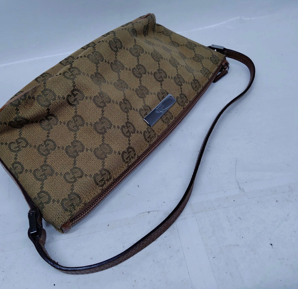 Gucci GG Canvas Mini Pouchette Bag (Gold)