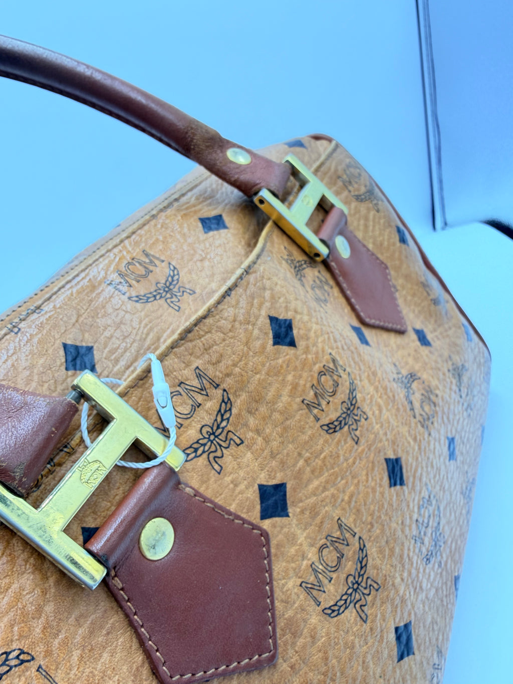 MCM Visetos Boston Bag