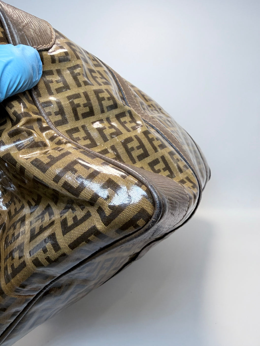 Fendi Coated Canvas Boston Bag