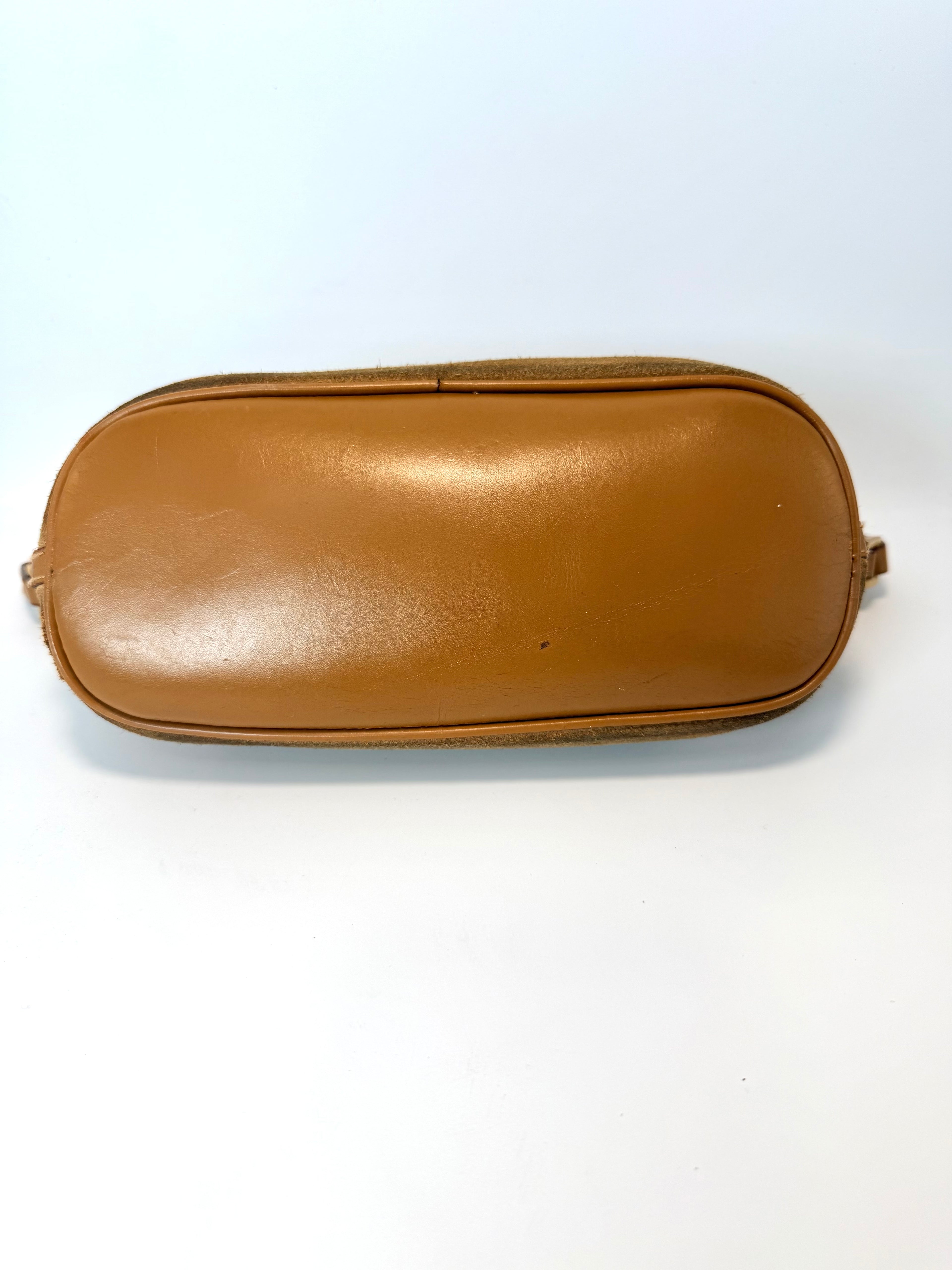 Vintage Gucci Suede Mini Shoulder Bag — Camel Brown