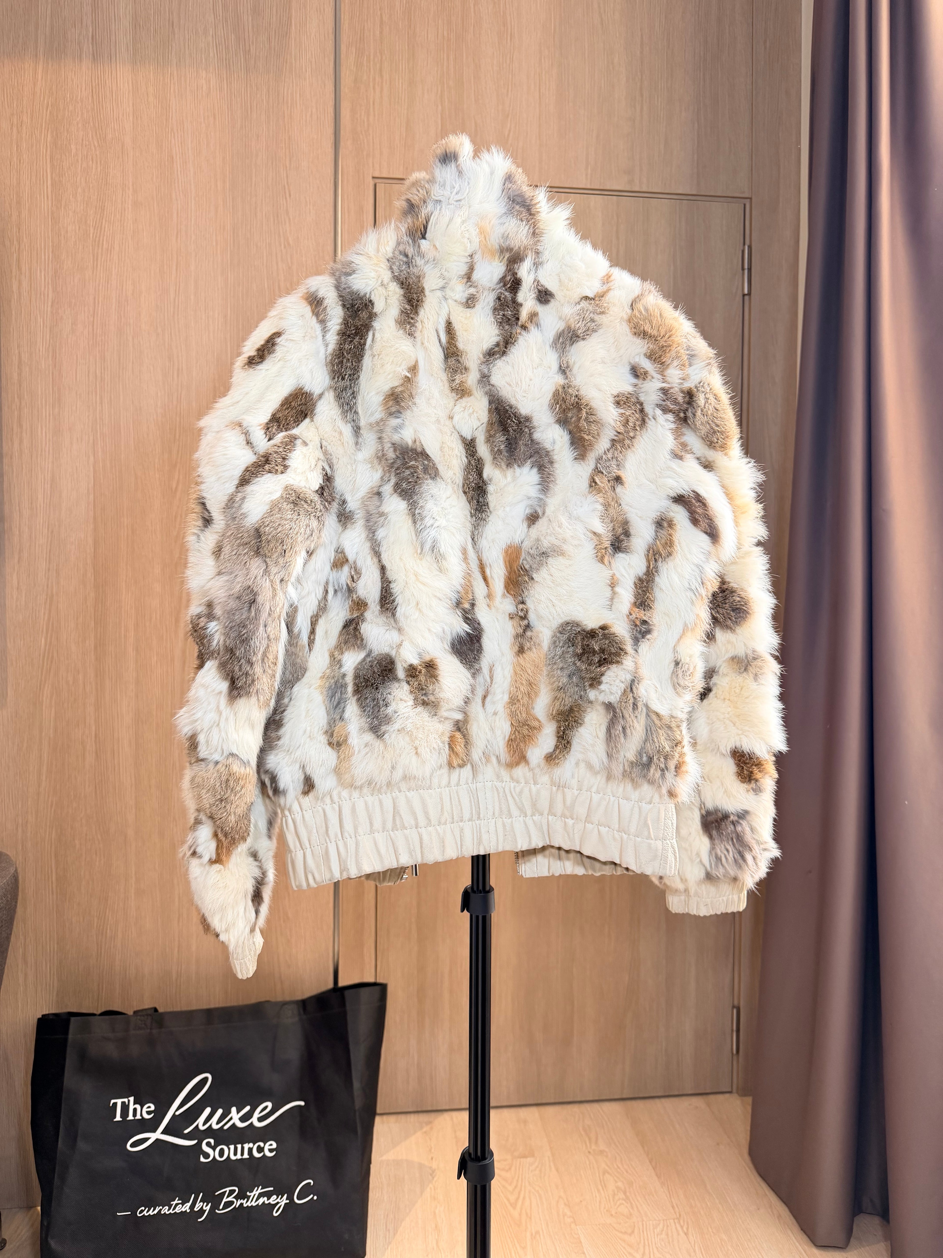 Vintage Rabbit Fur Bomber Jacket – XS-007